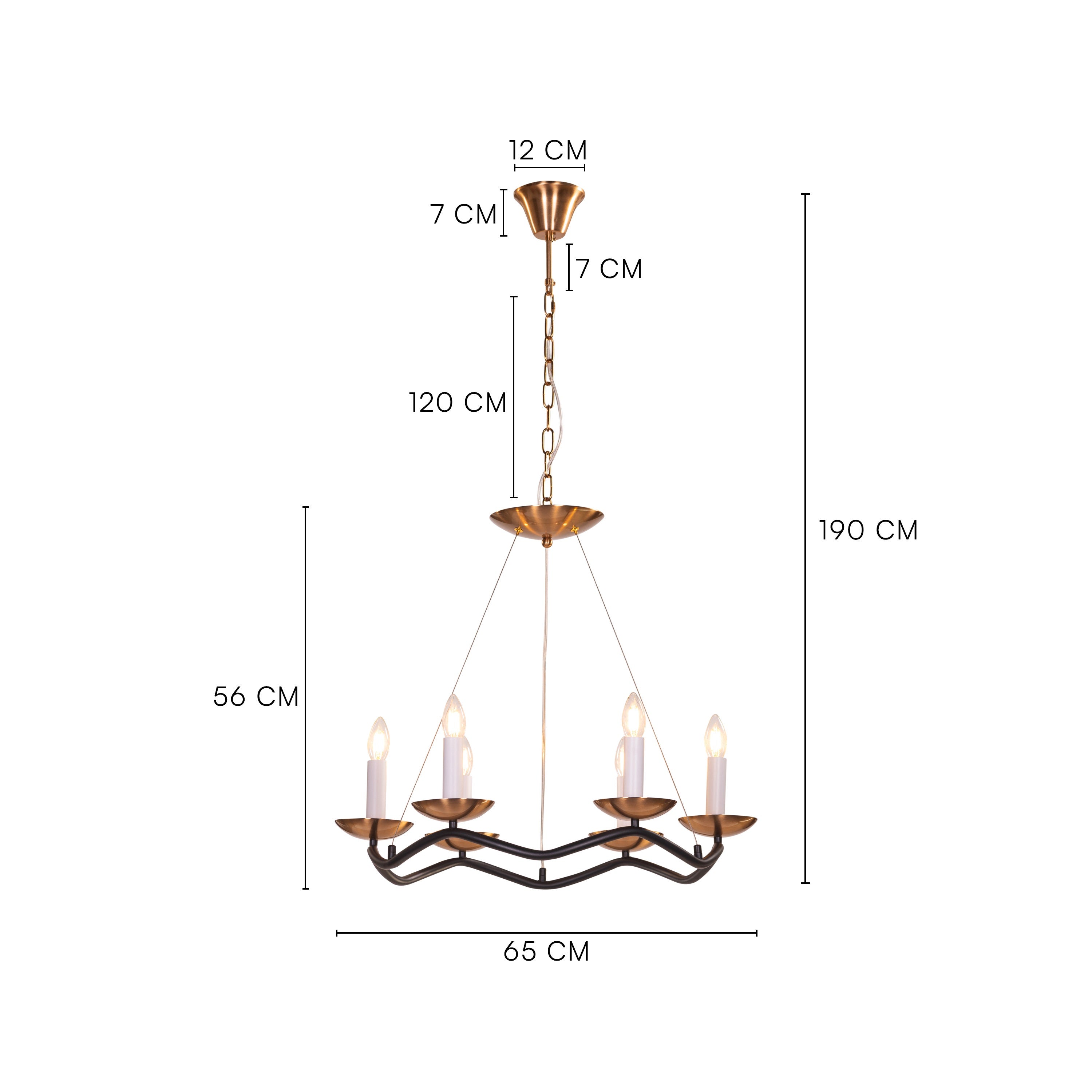 Win Without Trying (Medium, Black, Gold) Chandelier