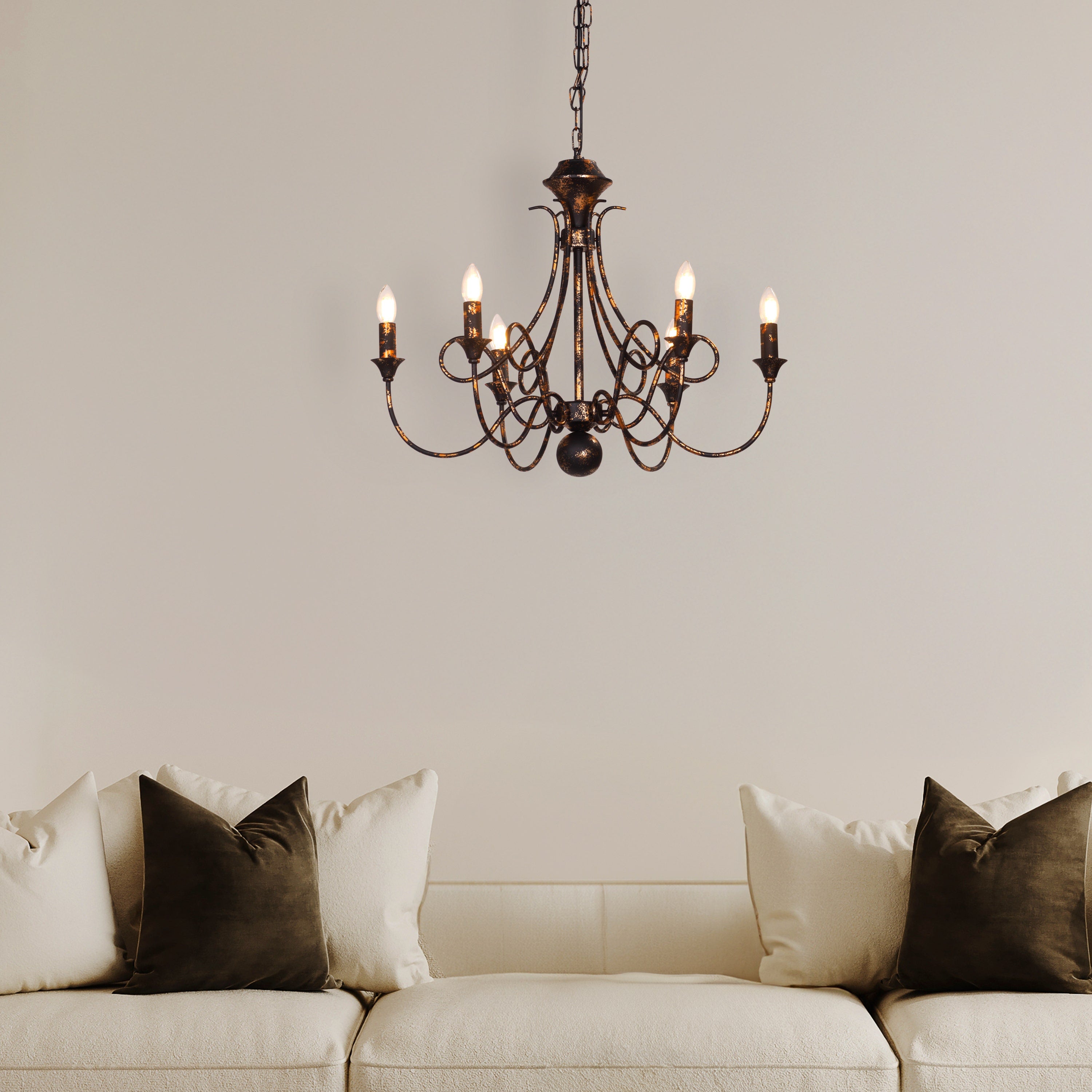 Ruins Of Us (Medium, Black, Antique Gold) Chandelier