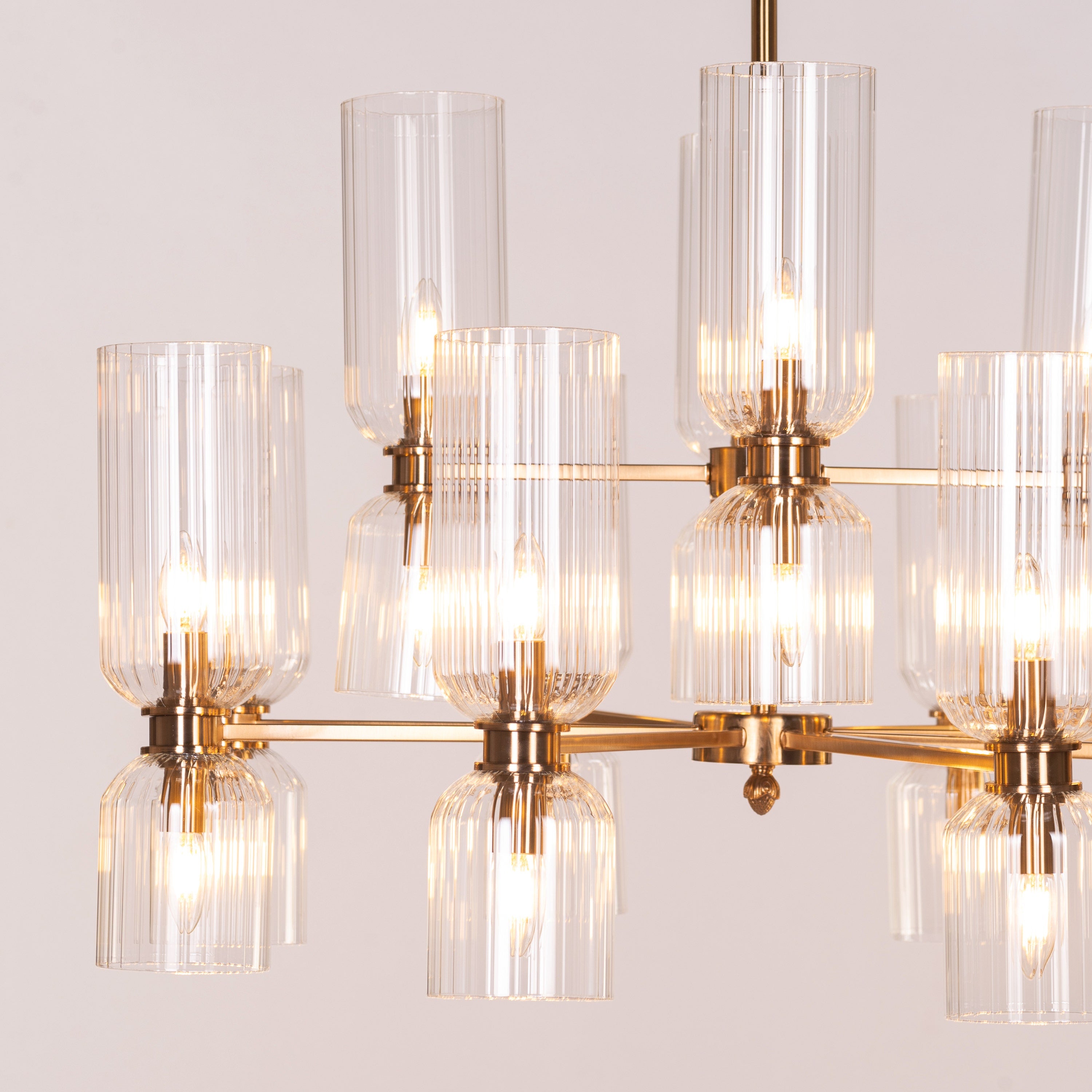 One Last Dance (Gold) Textured Glass Chandelier
