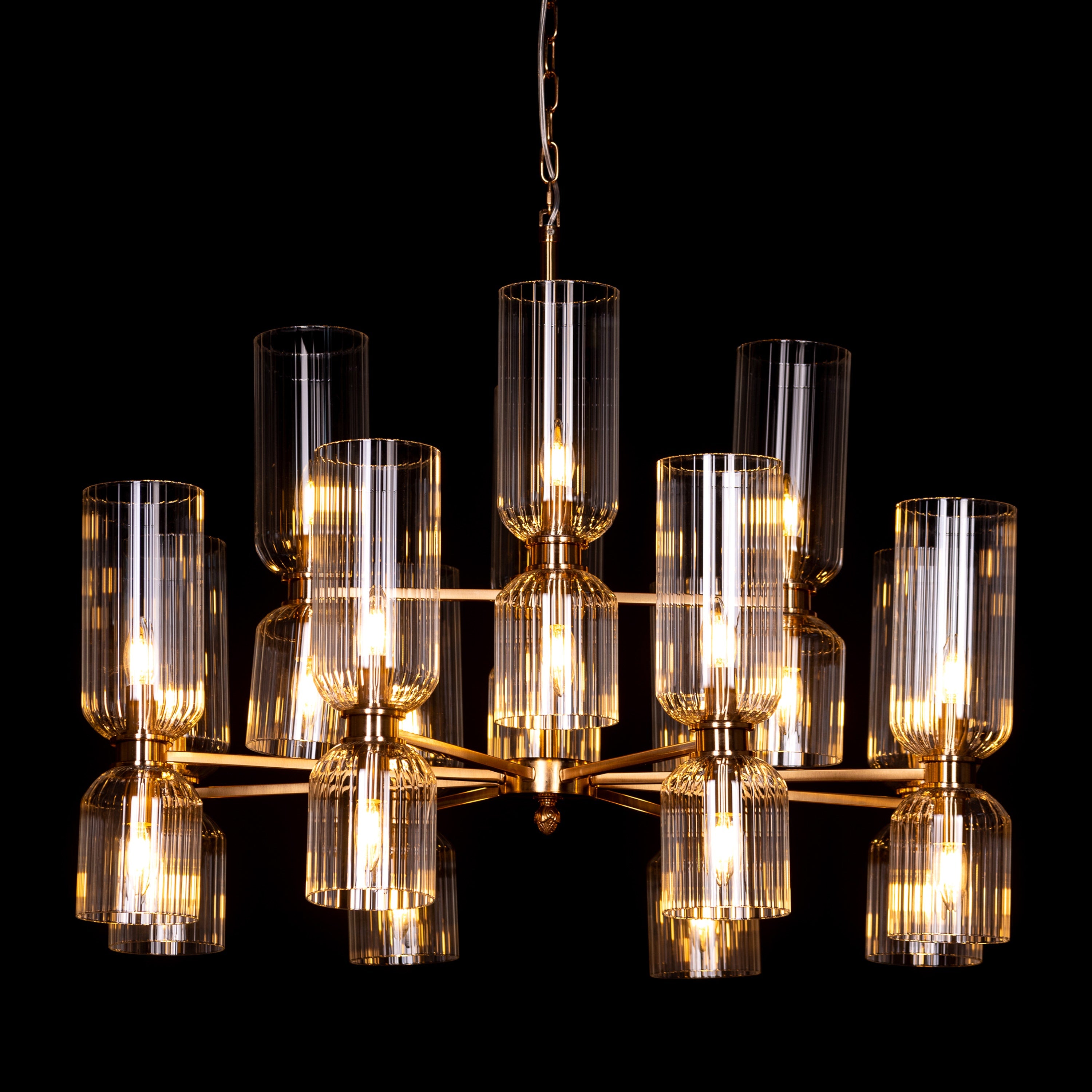 One Last Dance (Gold) Textured Glass Chandelier