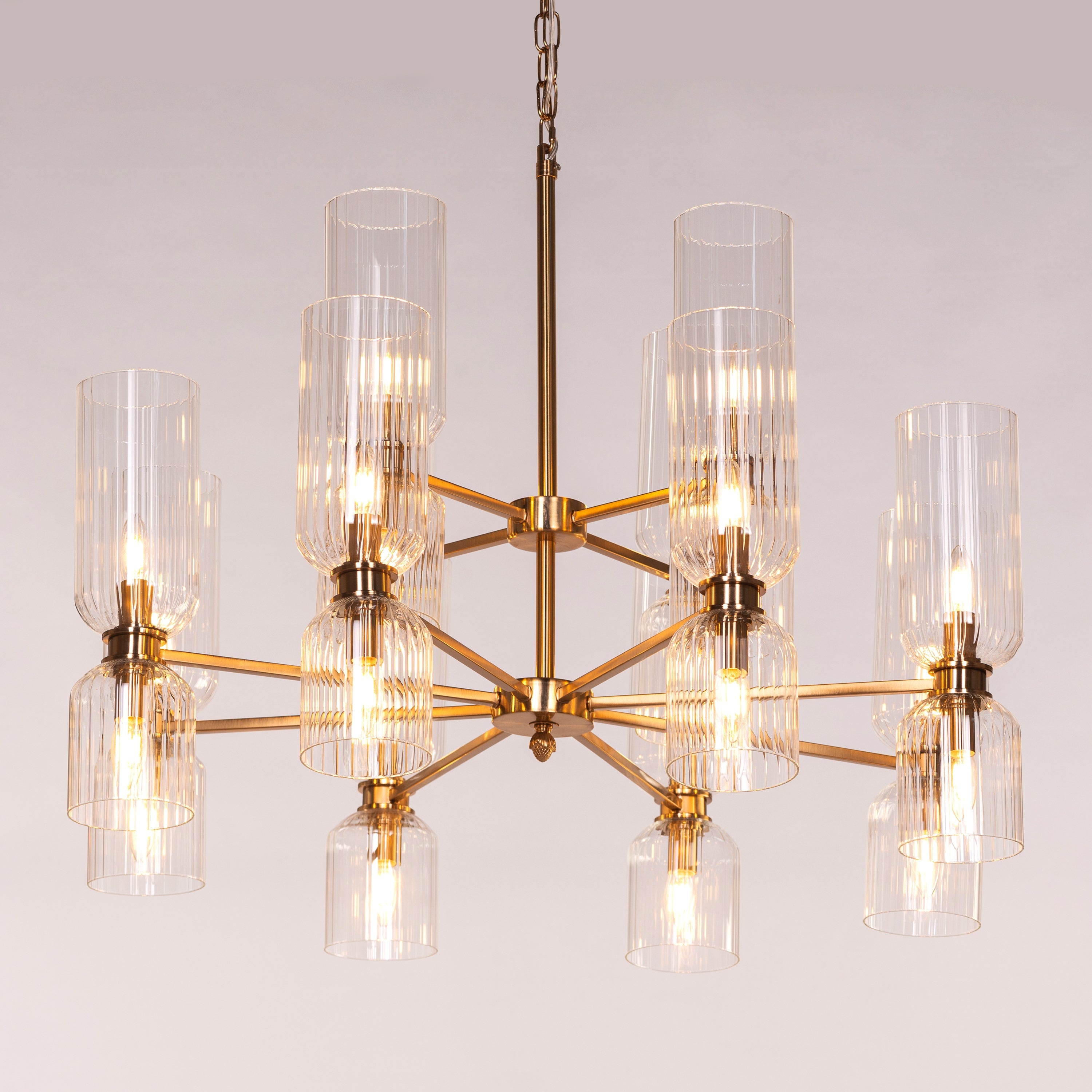 One Last Dance (Gold) Textured Glass Chandelier