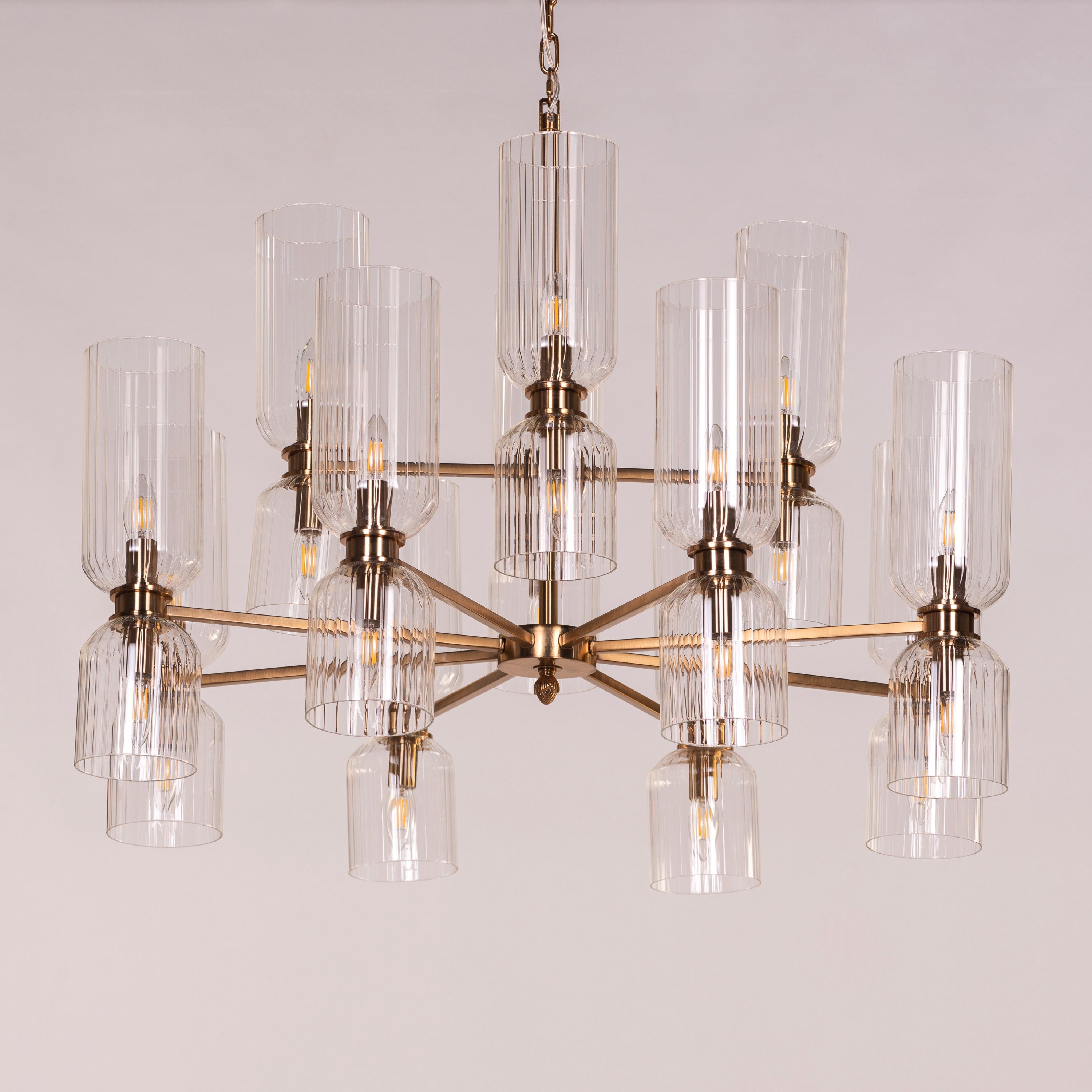 One Last Dance (Gold) Textured Glass Chandelier