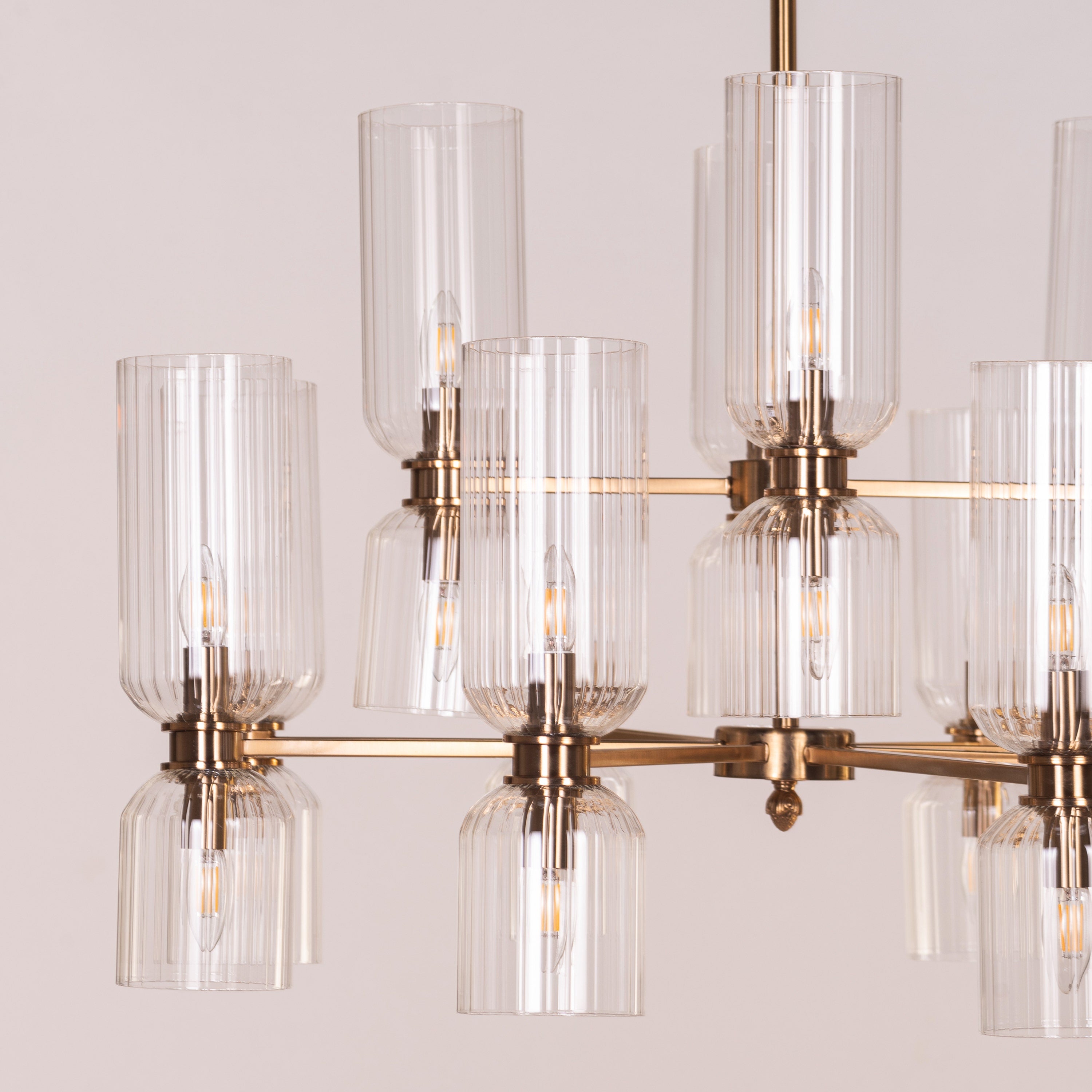 One Last Dance (Gold) Textured Glass Chandelier