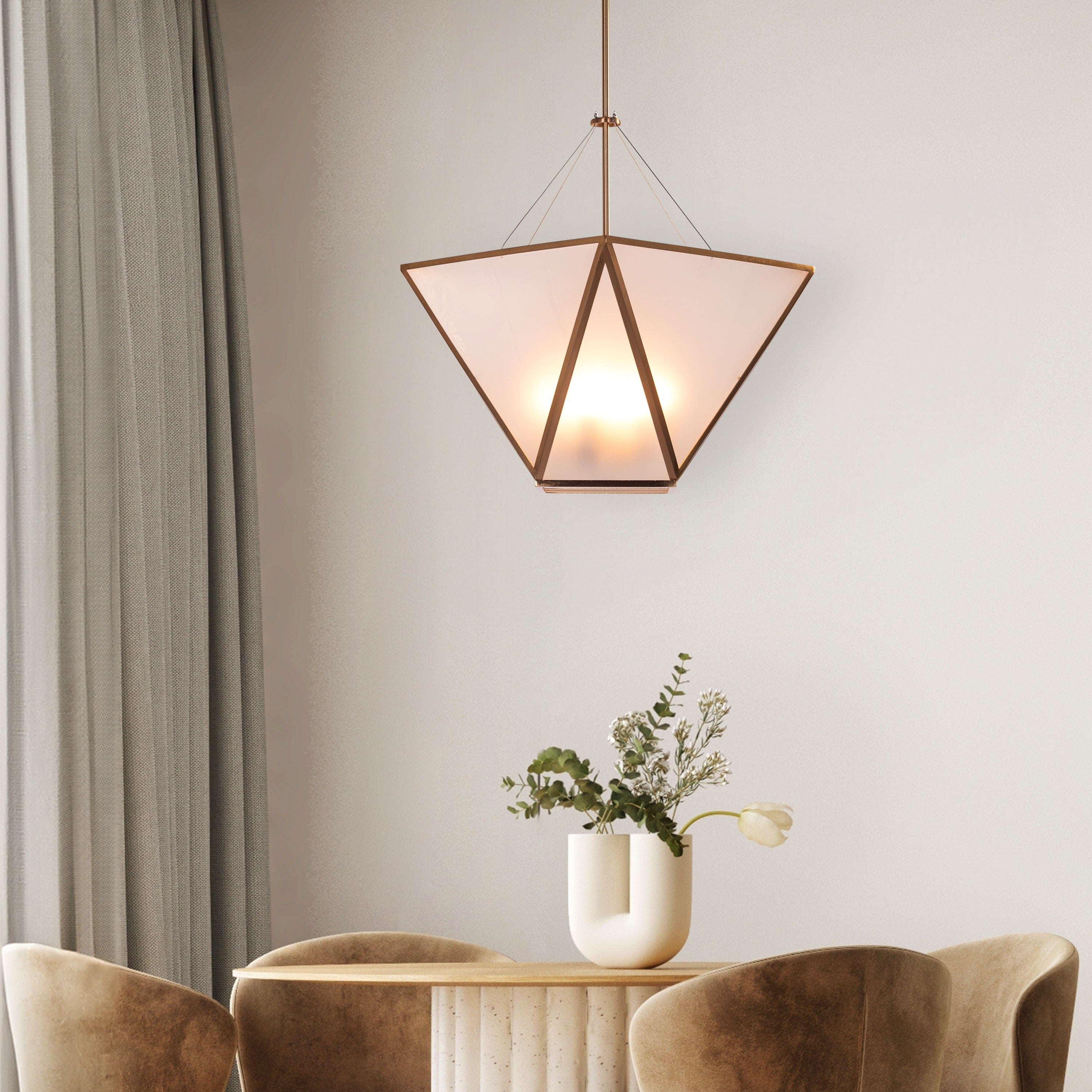 Waste These Things (Gold) Frosted Glass Pendant Light