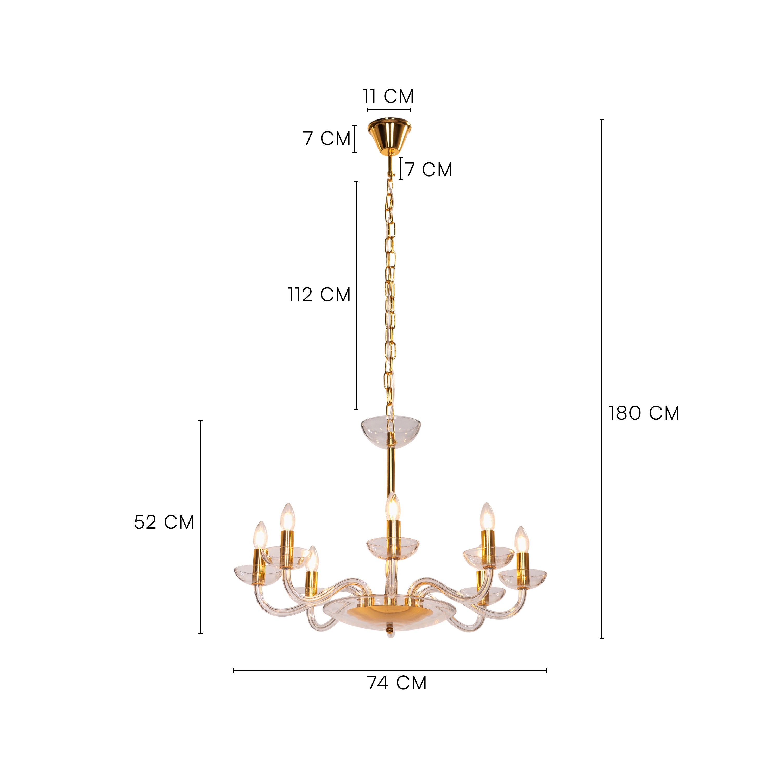 Be The Story (Medium, Gold) Clear Glass Chandelier