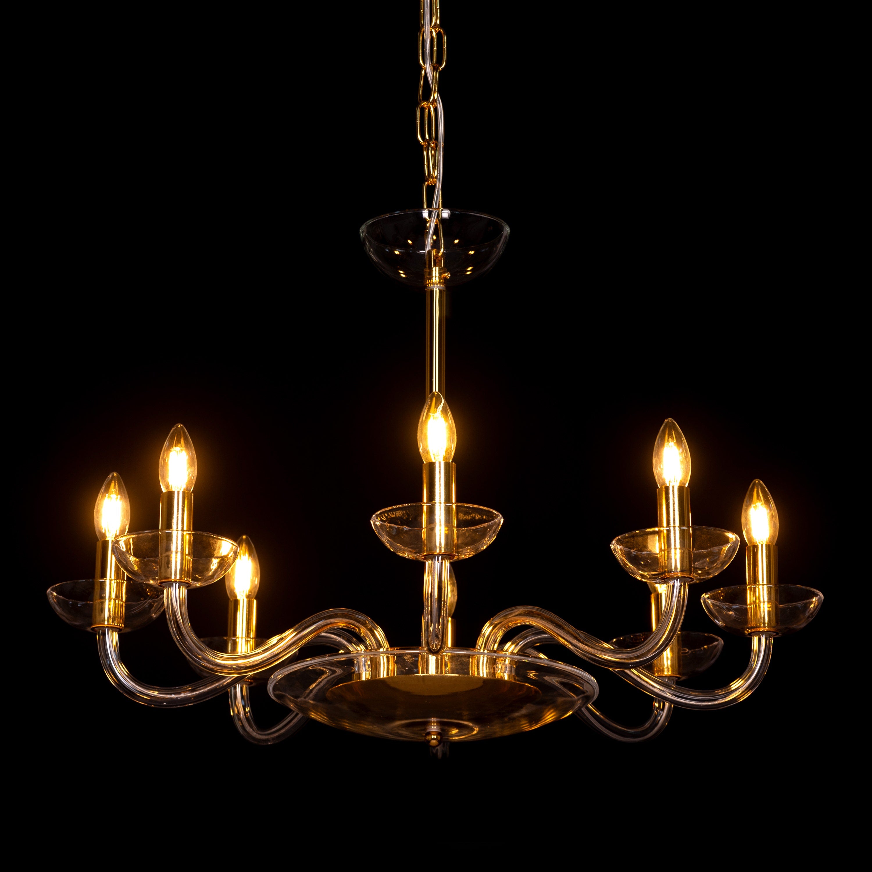 Be The Story (Medium, Gold) Clear Glass Chandelier
