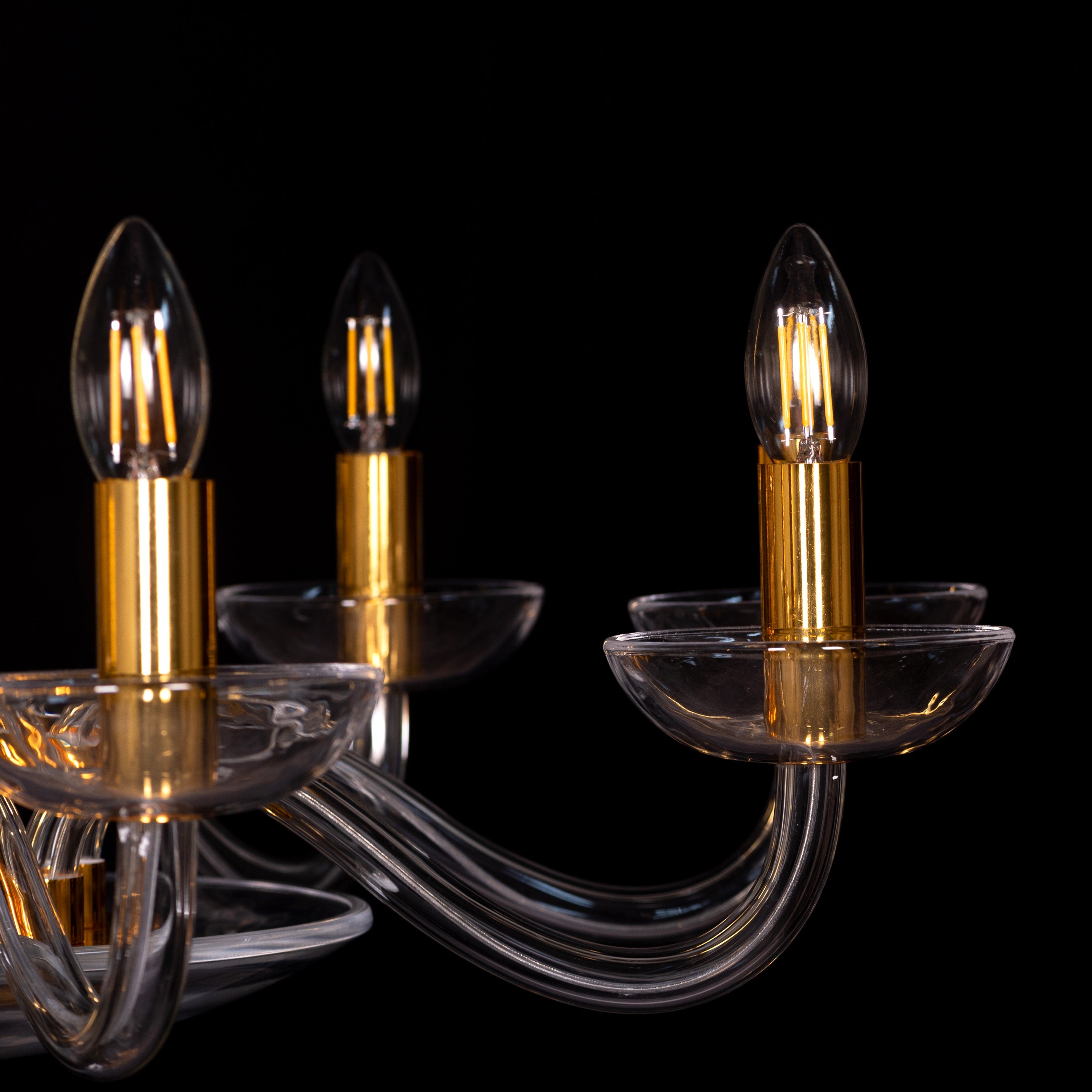 Be The Story (Medium, Gold) Clear Glass Chandelier