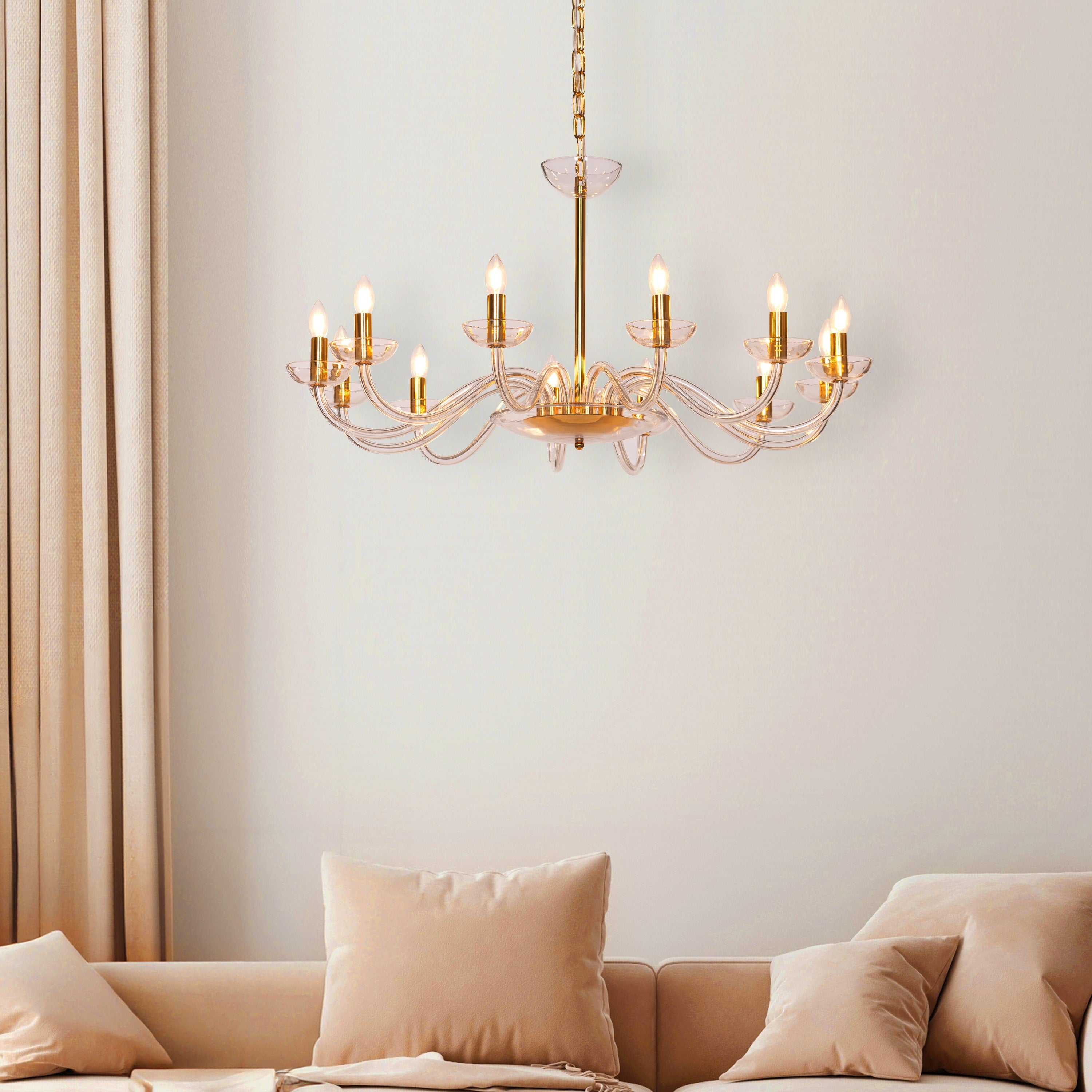 Be The Story (Large, Gold) Clear Glass Chandelier