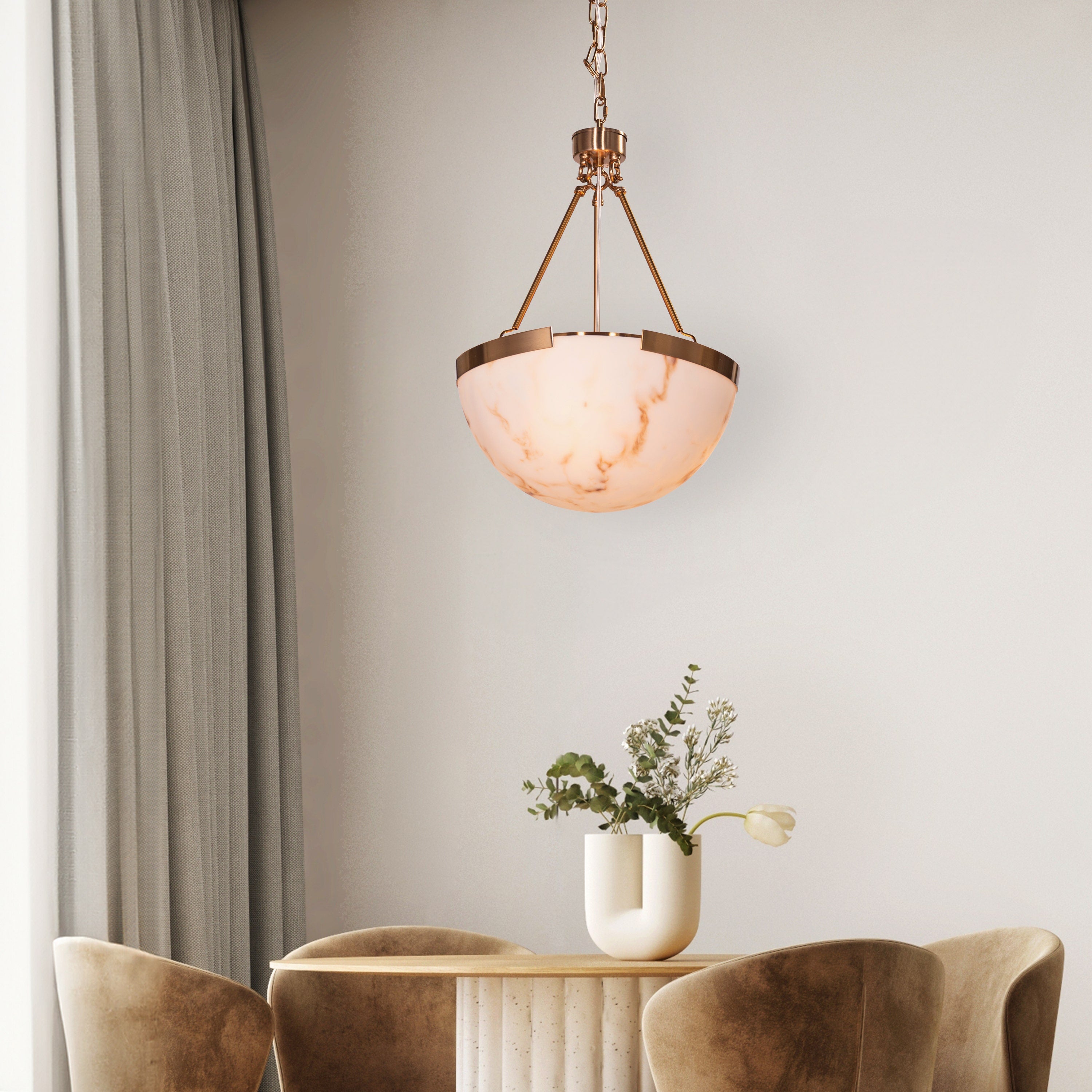 Standing Ovation (Gold) Alabaster Pendant Light