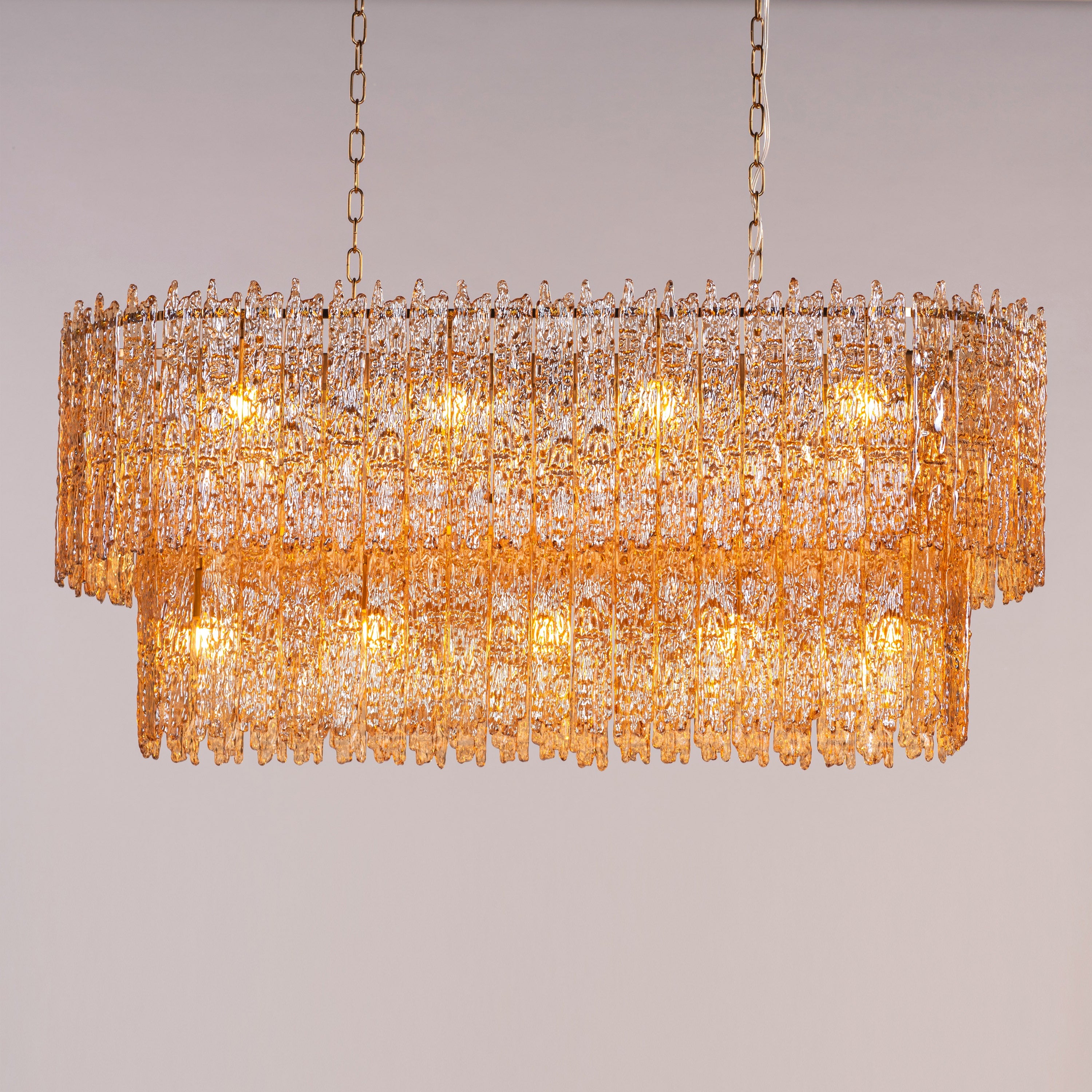 Sweeping Changes (Gold, Oval, Molten Wax-Styled) Crystal Chandelier