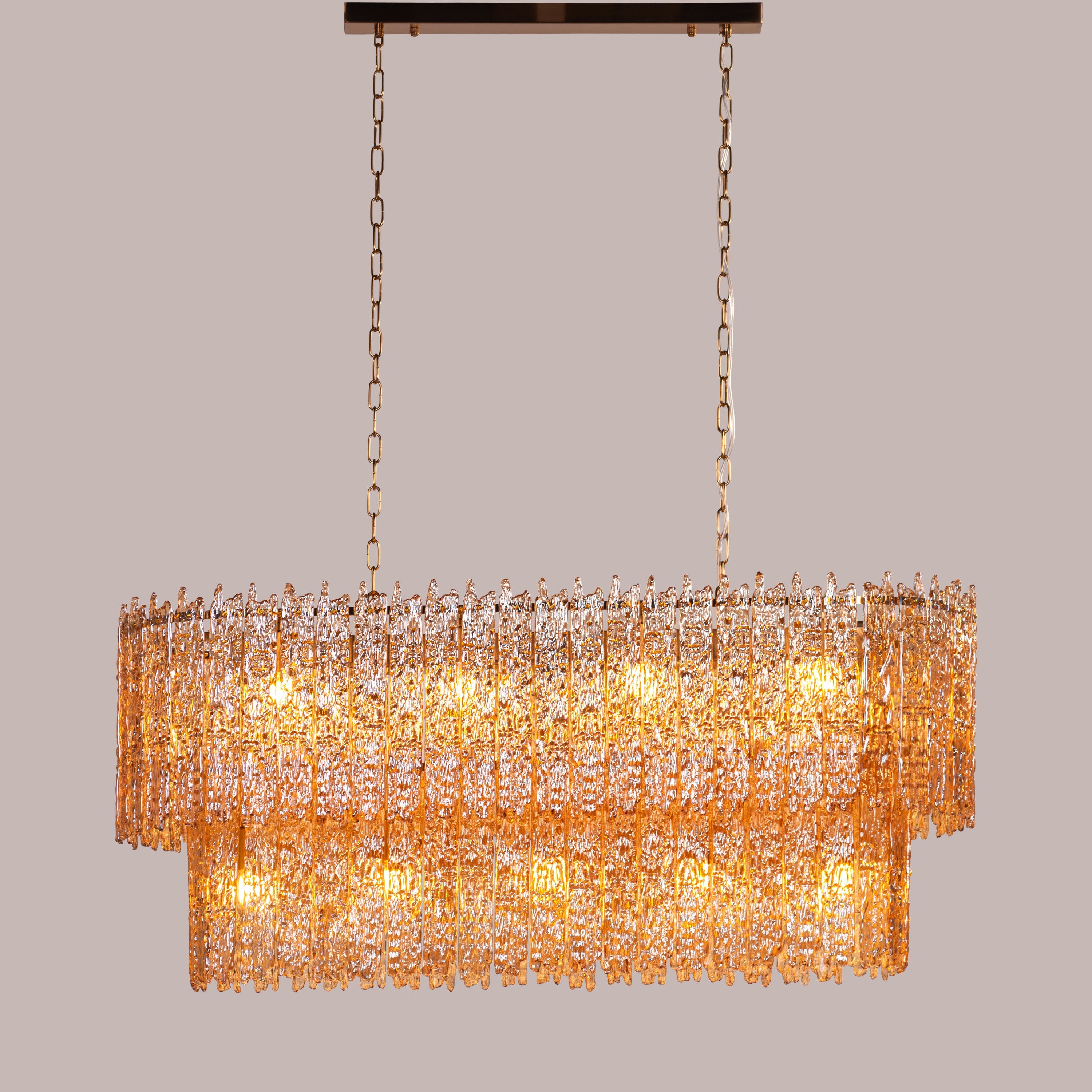 Sweeping Changes (Gold, Oval, Molten Wax-Styled) Crystal Chandelier