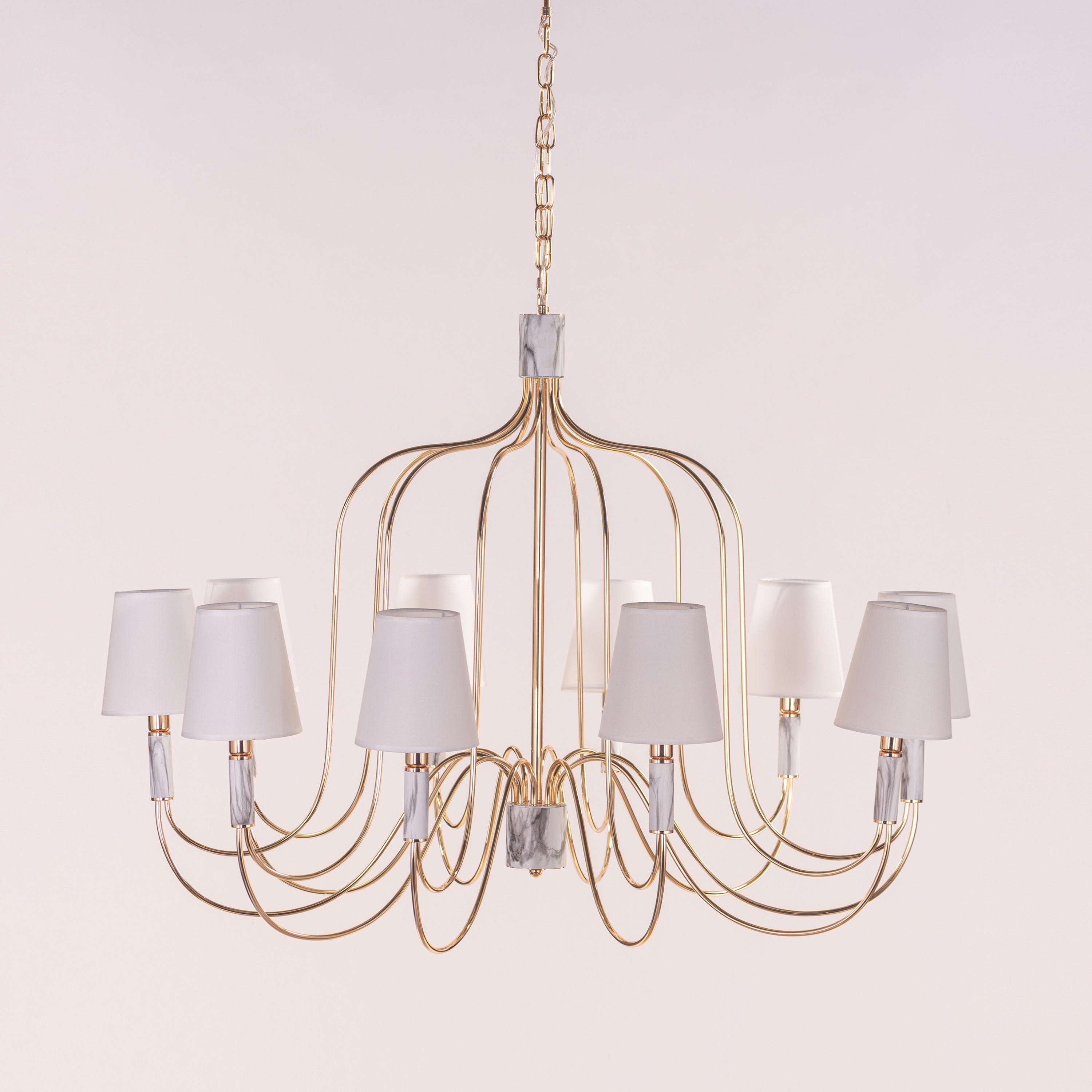 Aurora Bloom (Gold, White) Fabric Chandelier