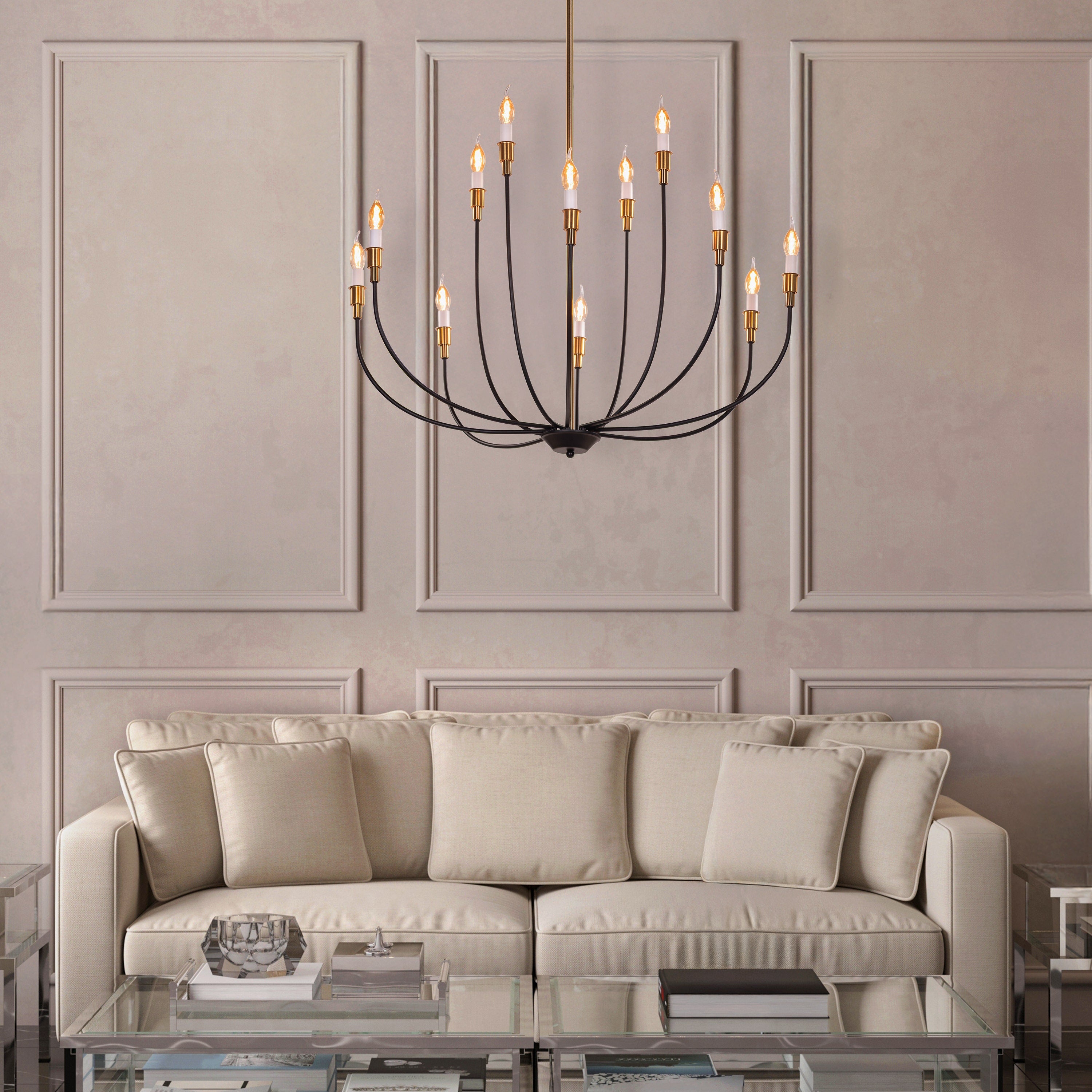 The Ember Ritual (Black, Gold) Metal Chandelier