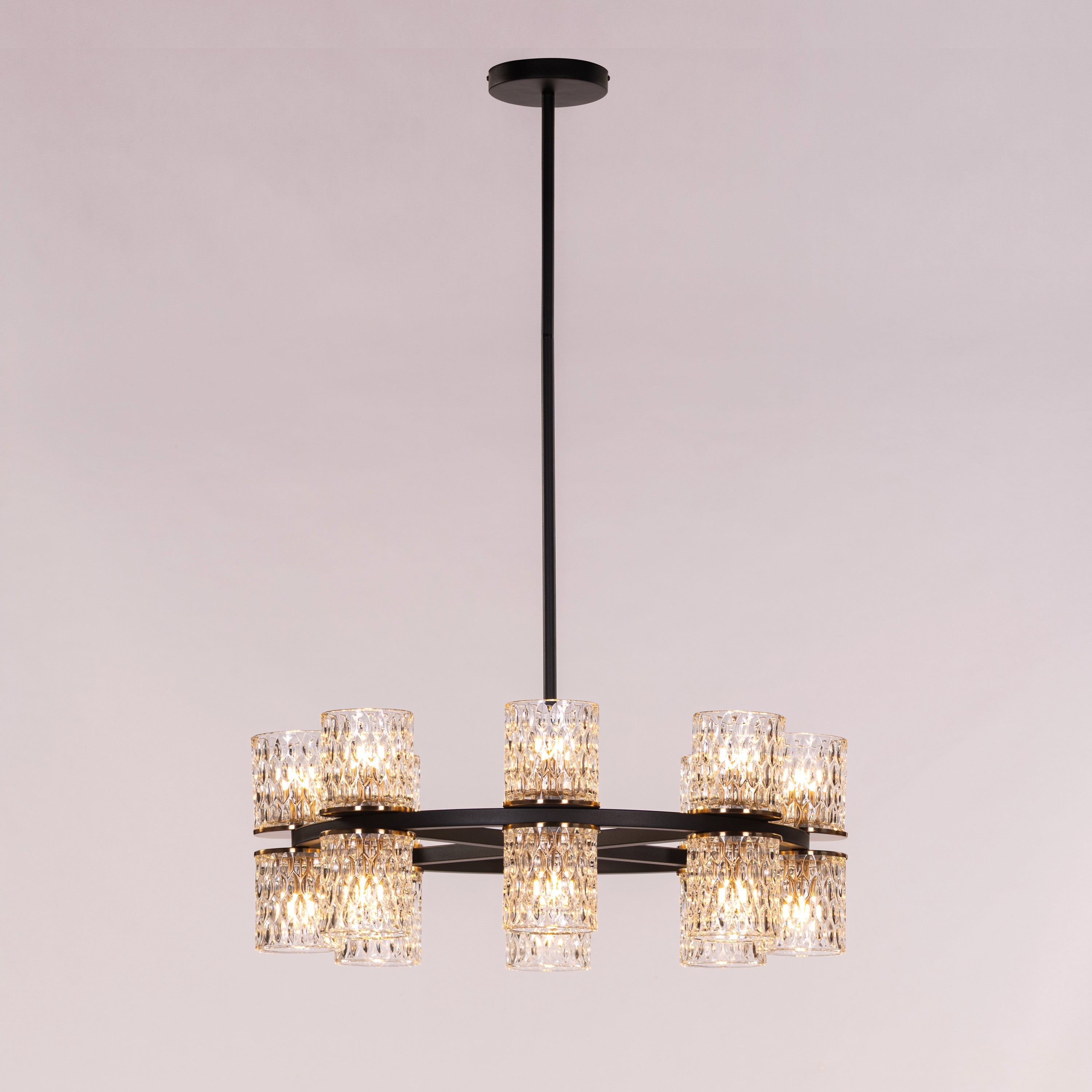 Crystal Apparition (Black) Textured Glass Chandelier