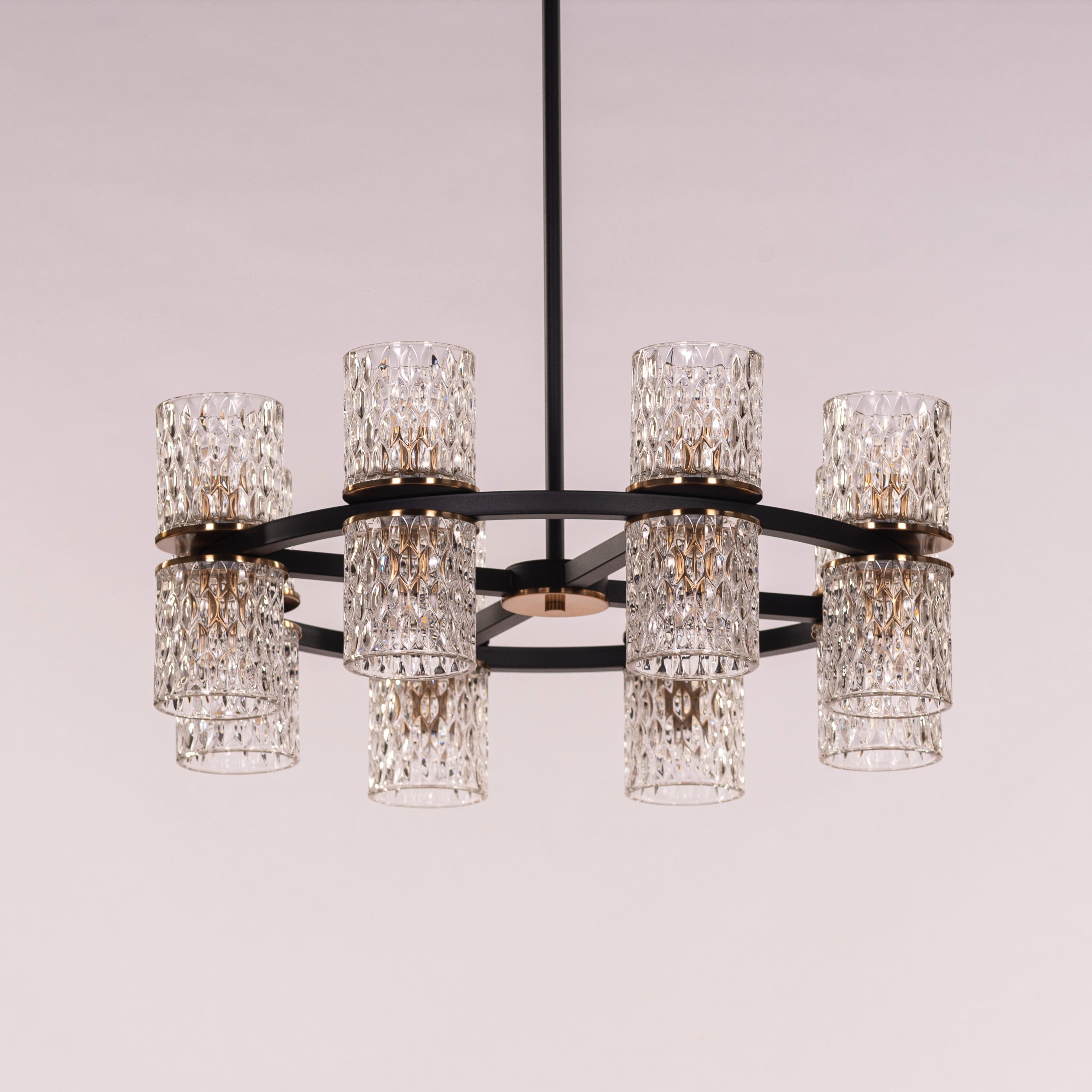 Crystal Apparition (Black) Textured Glass Chandelier