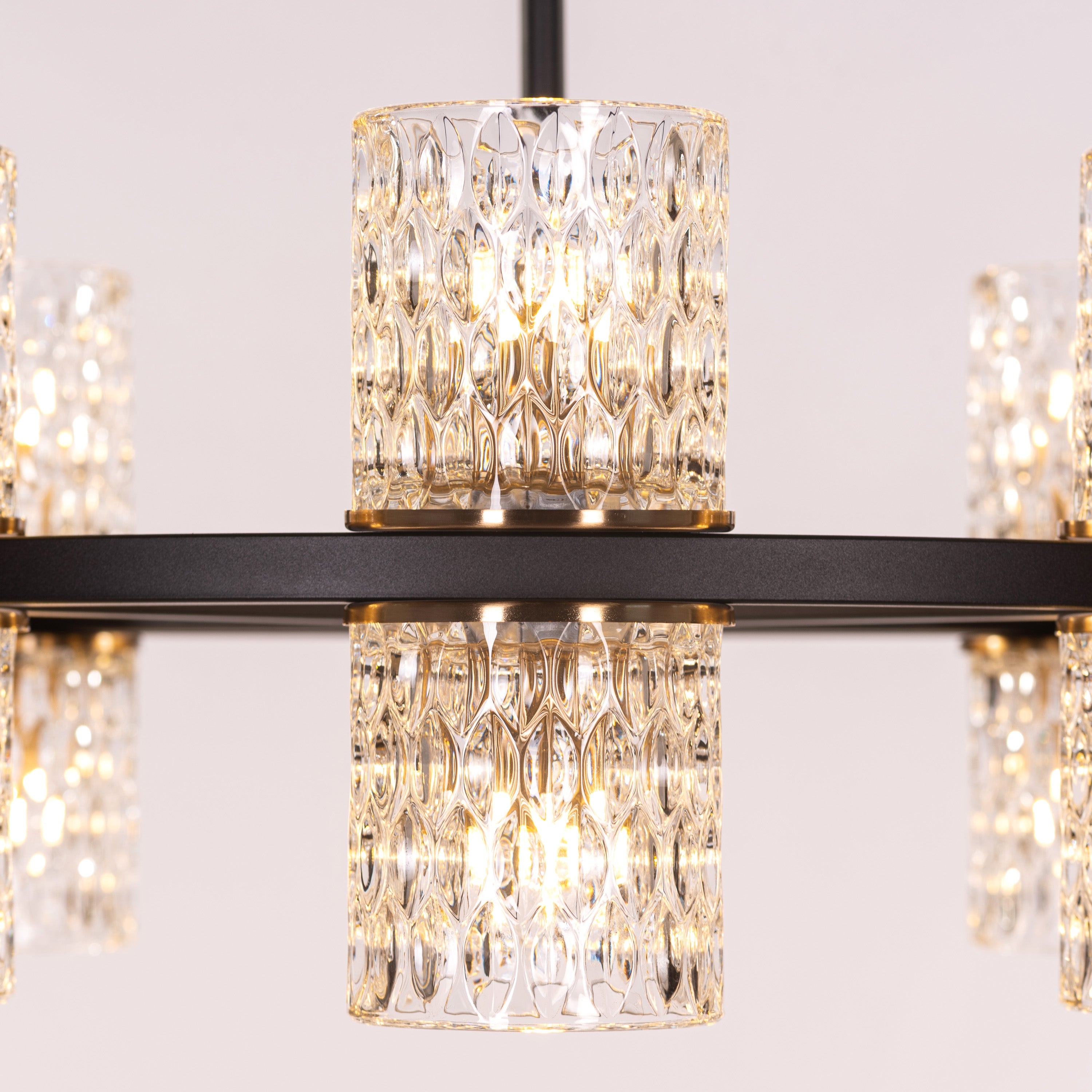 Crystal Apparition (Black) Textured Glass Chandelier