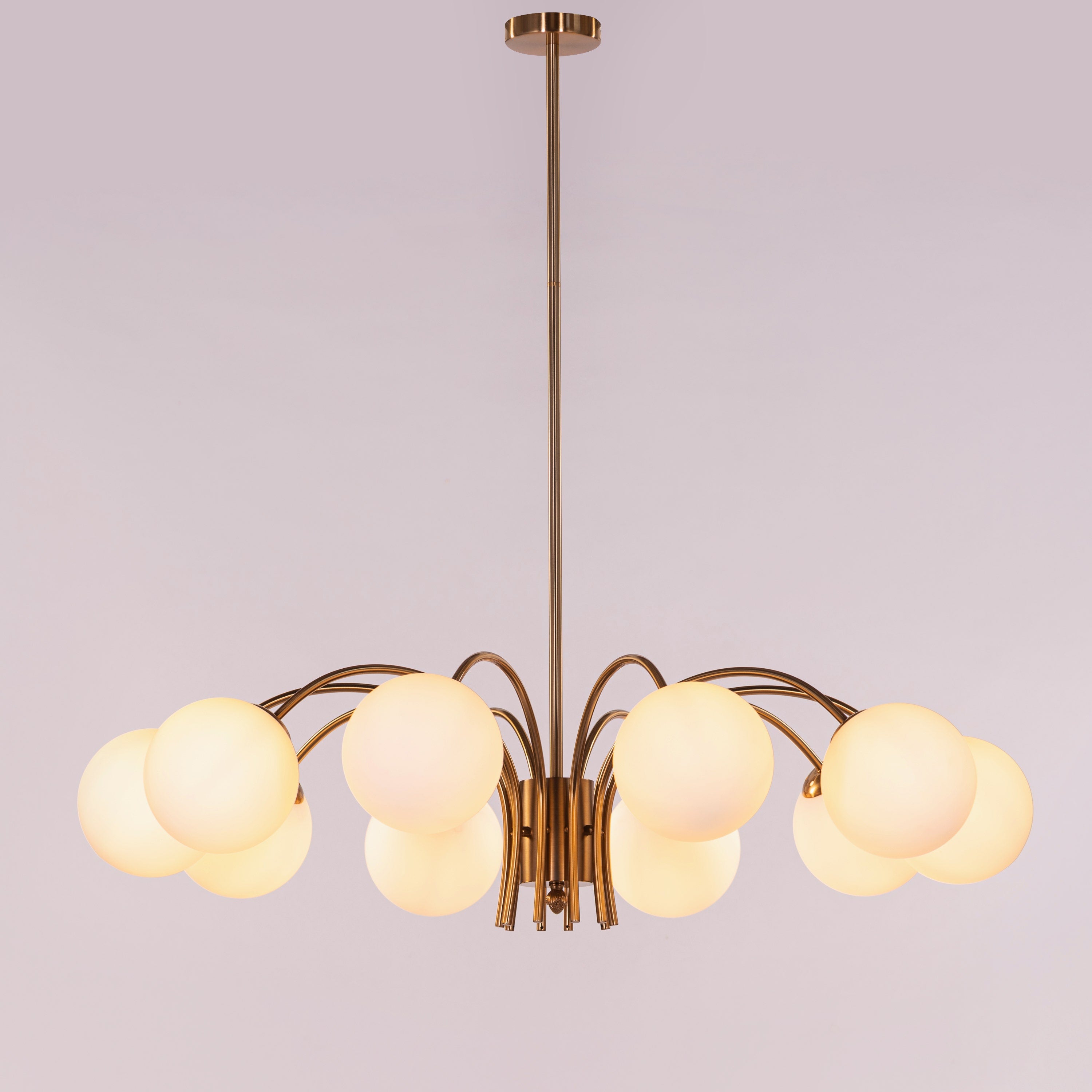 Golden Silhouette (Gold, White) Frosted Glass Chandelier