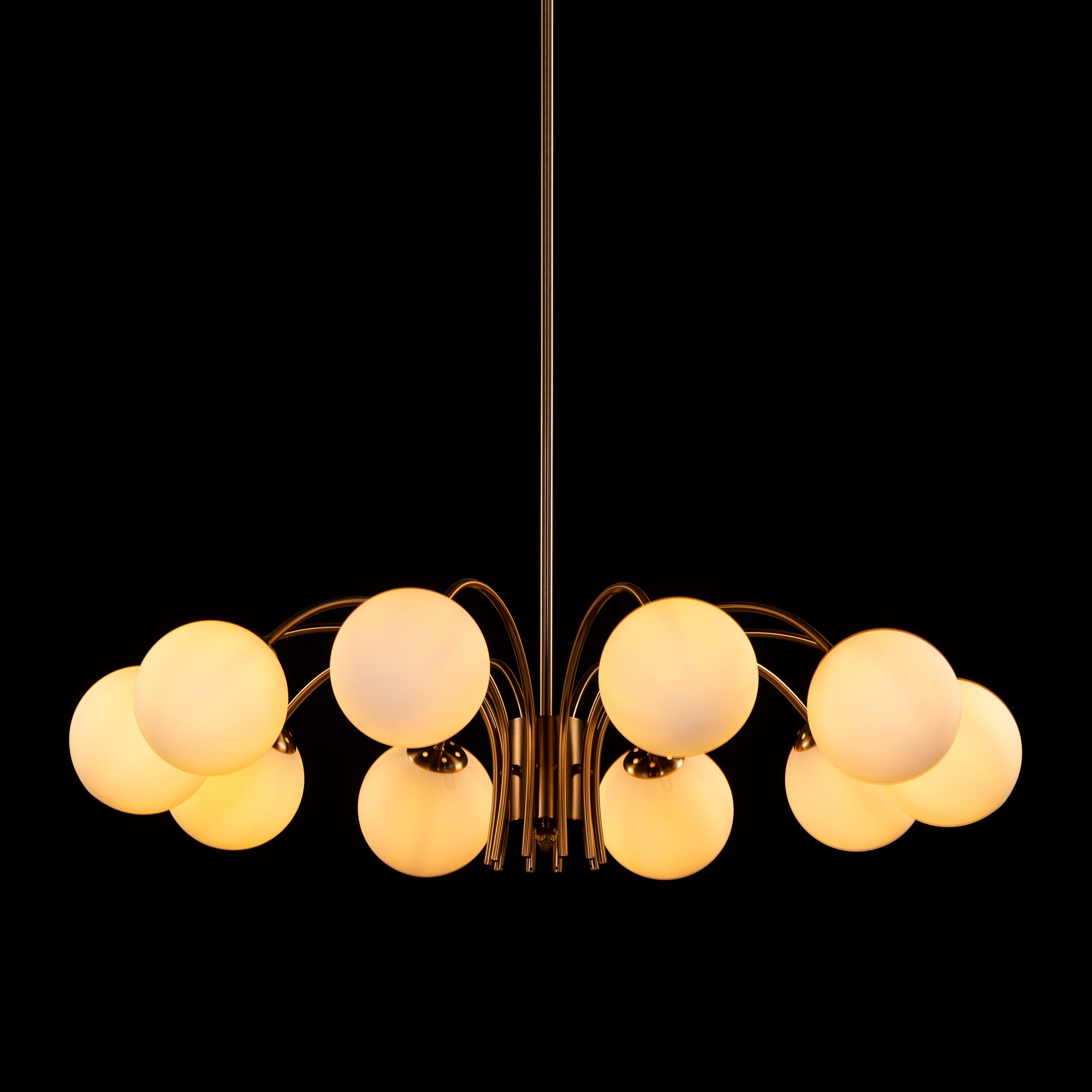 Golden Silhouette (Gold, White) Frosted Glass Chandelier