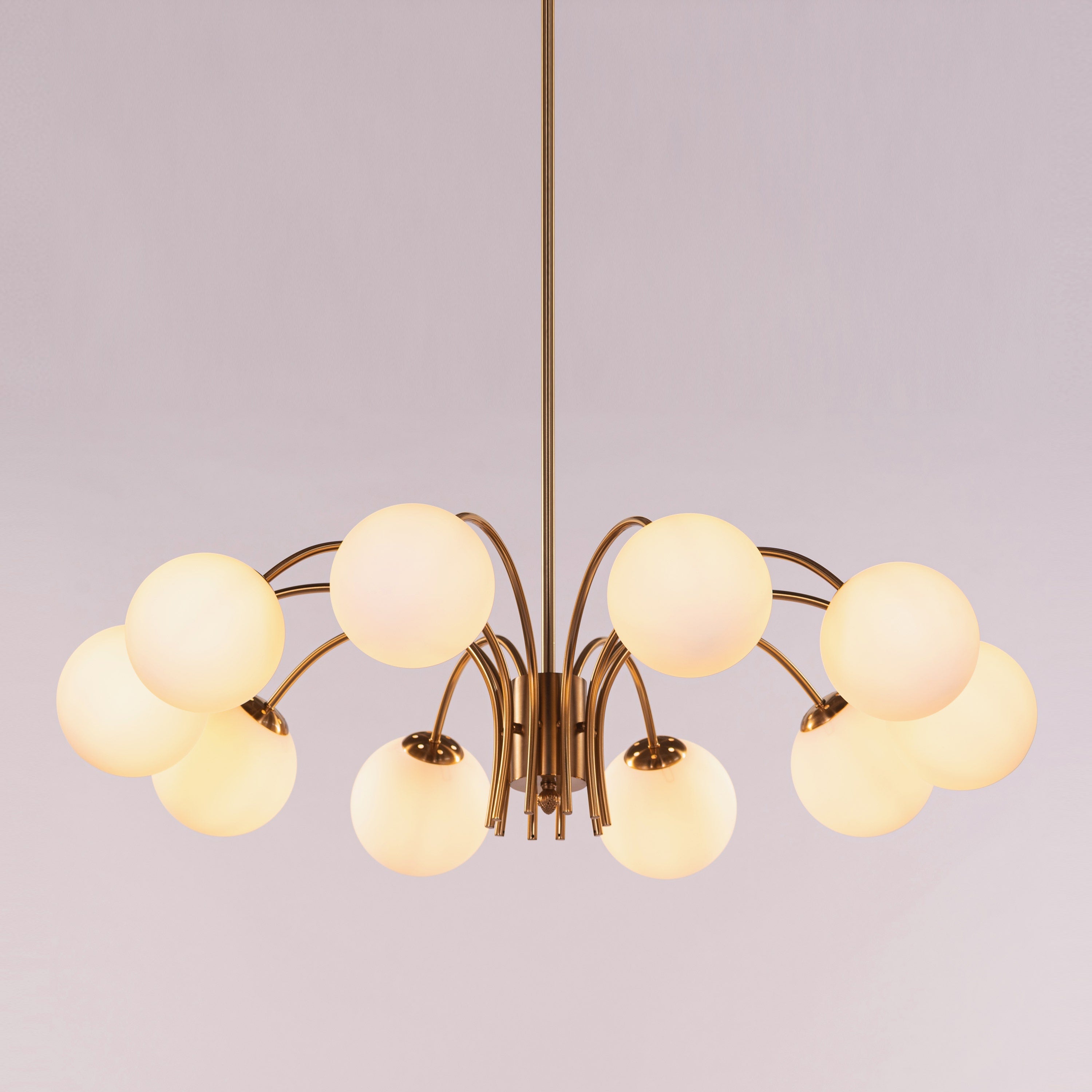 Golden Silhouette (Gold, White) Frosted Glass Chandelier