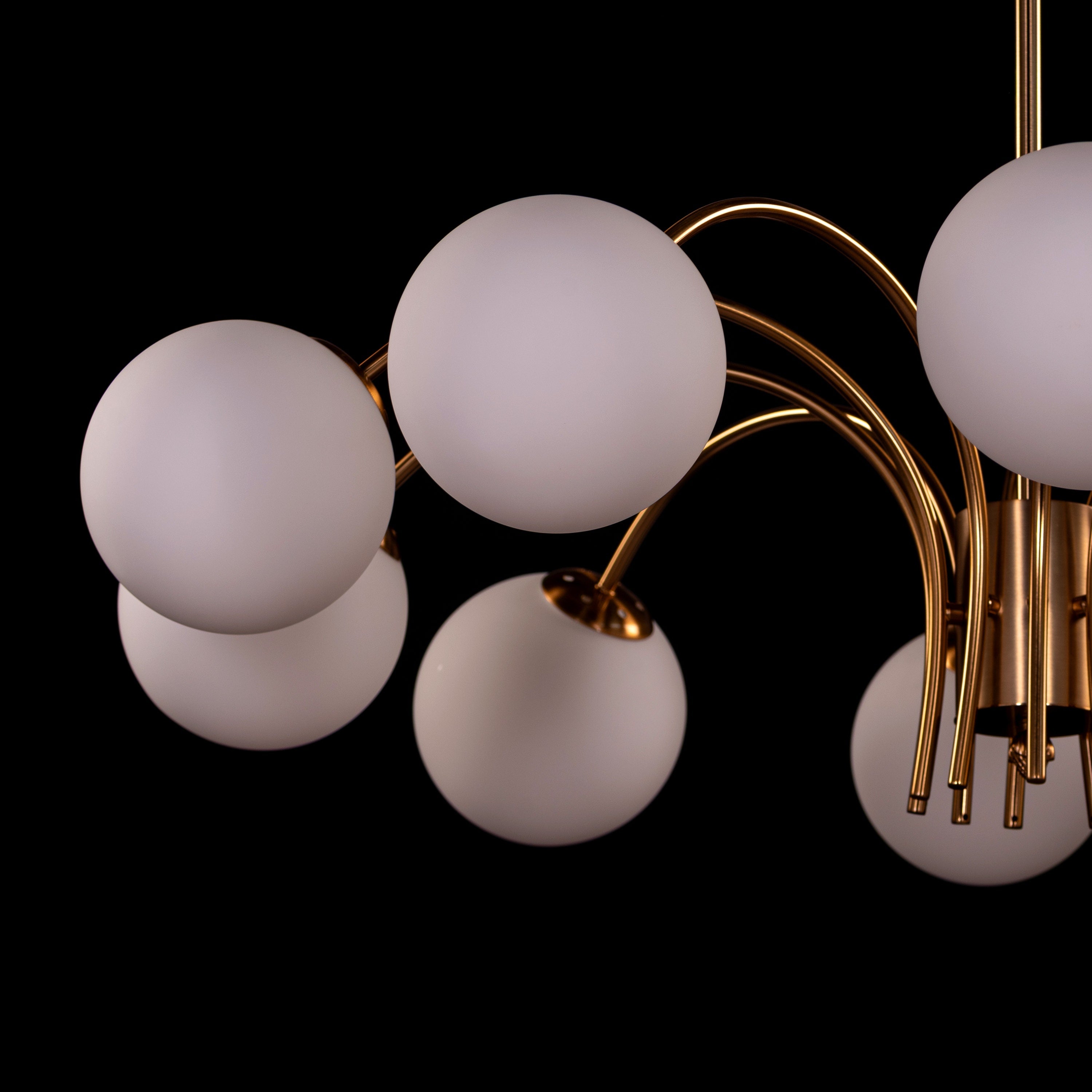 Golden Silhouette (Gold, White) Frosted Glass Chandelier