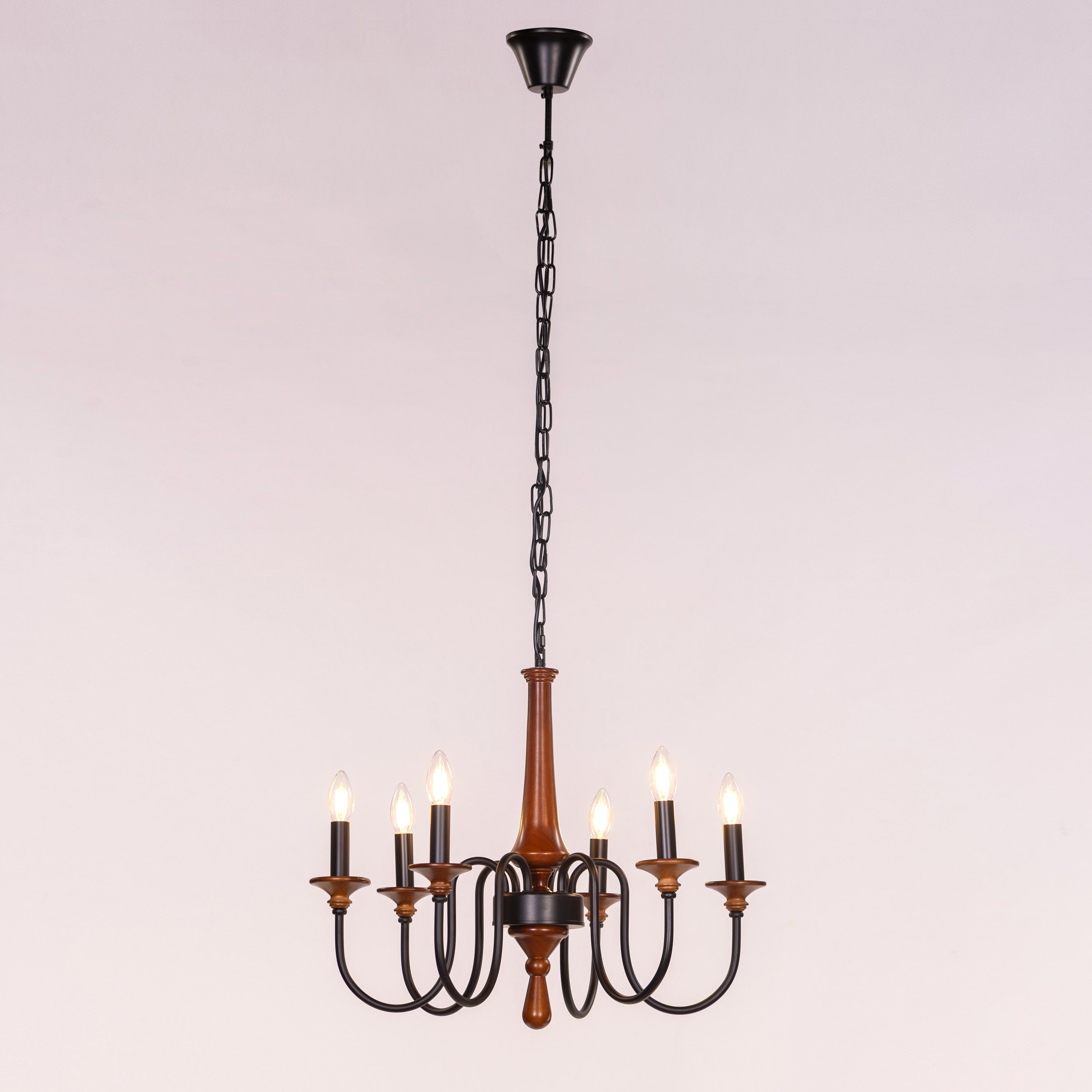 King's Way (Medium, Black & Brown) Wooden Chandelier