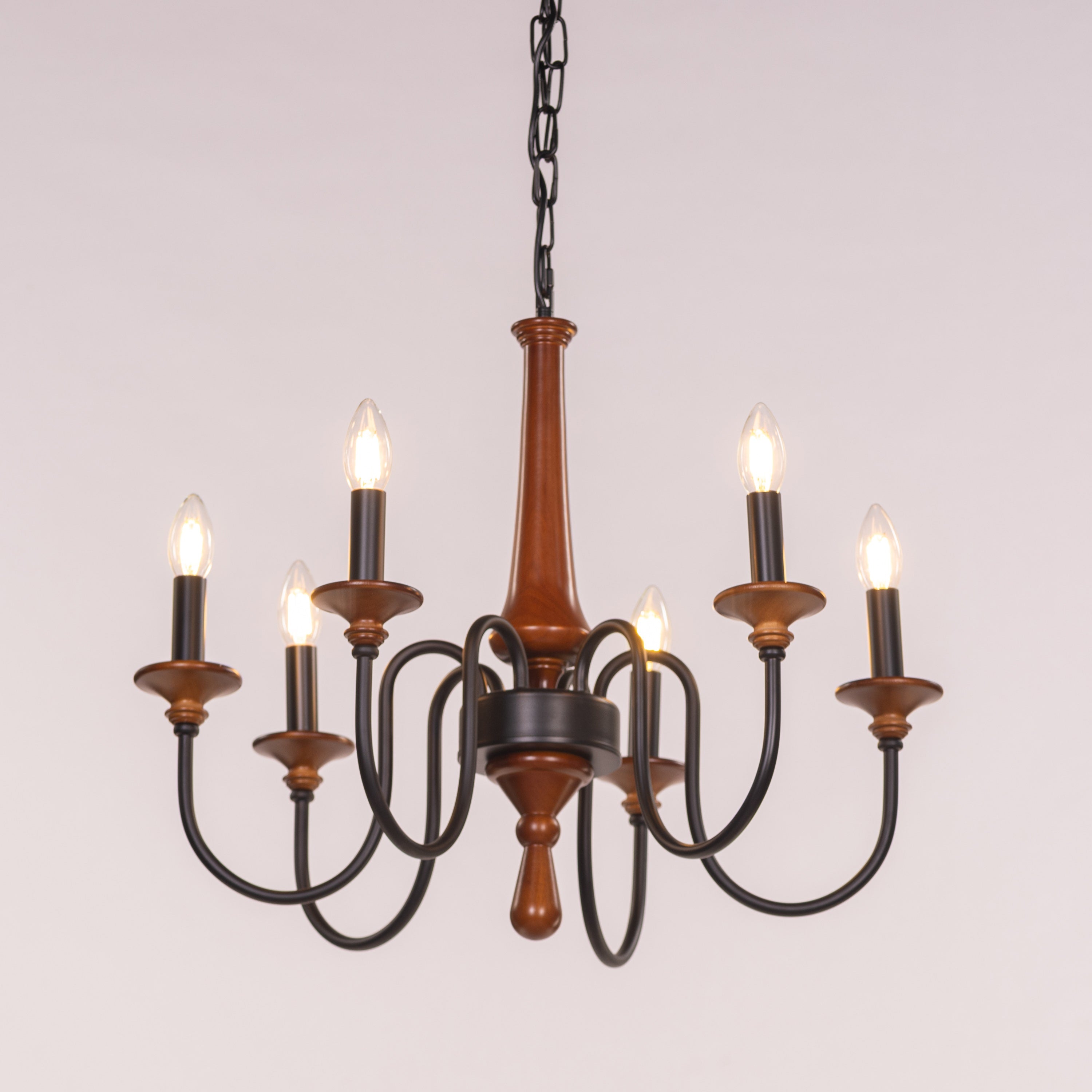 King's Way (Medium, Black & Brown) Wooden Chandelier