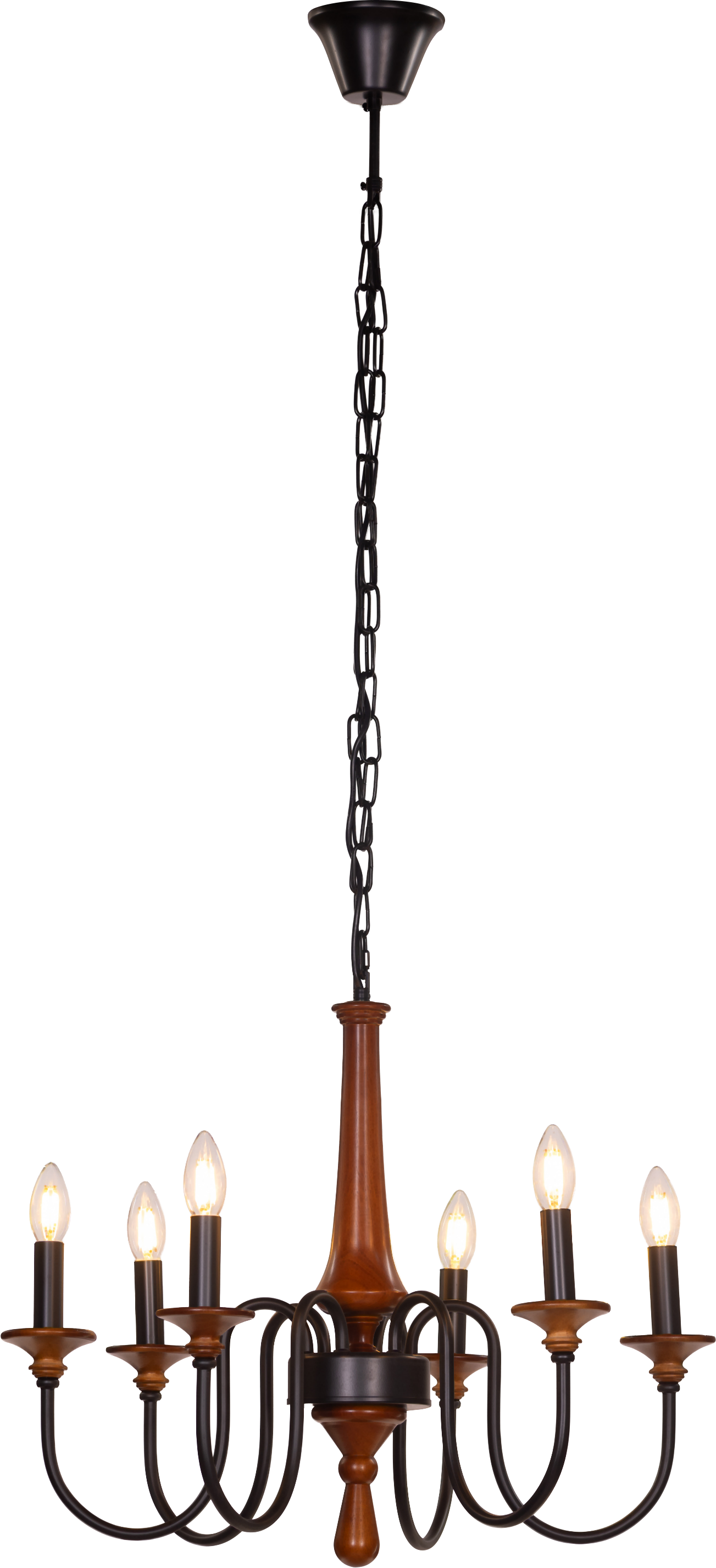 King's Way (Medium, Black & Brown) Wooden Chandelier