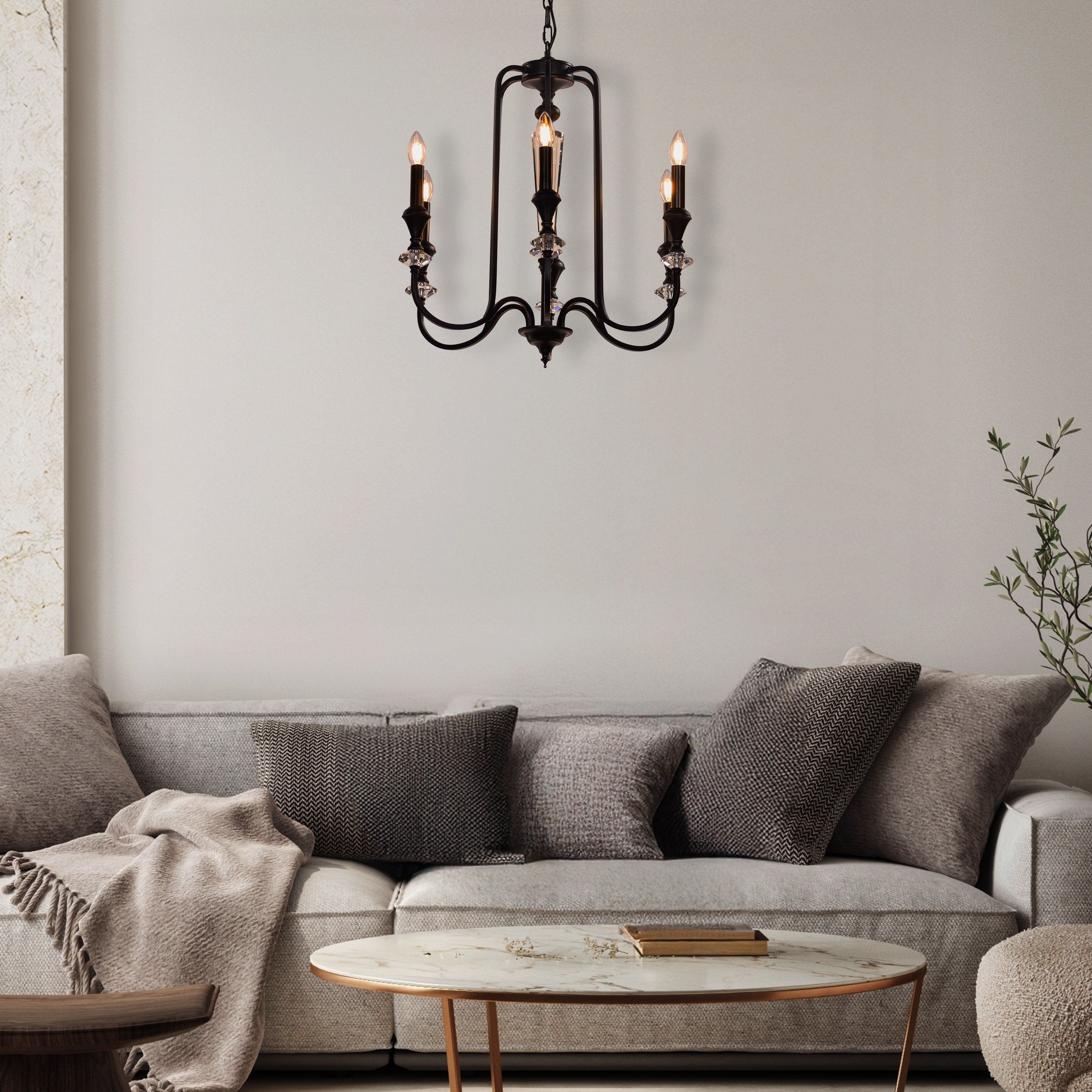 Prone To Cling (Black) Crystal Chandelier