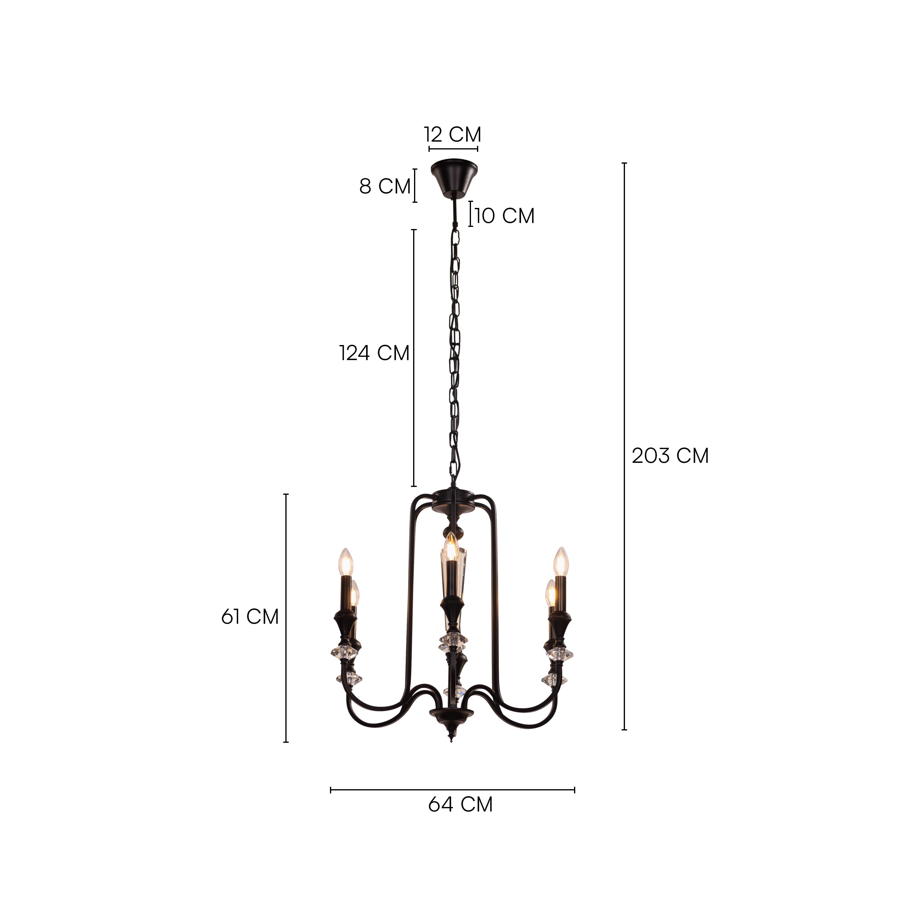 Prone To Cling (Black) Crystal Chandelier