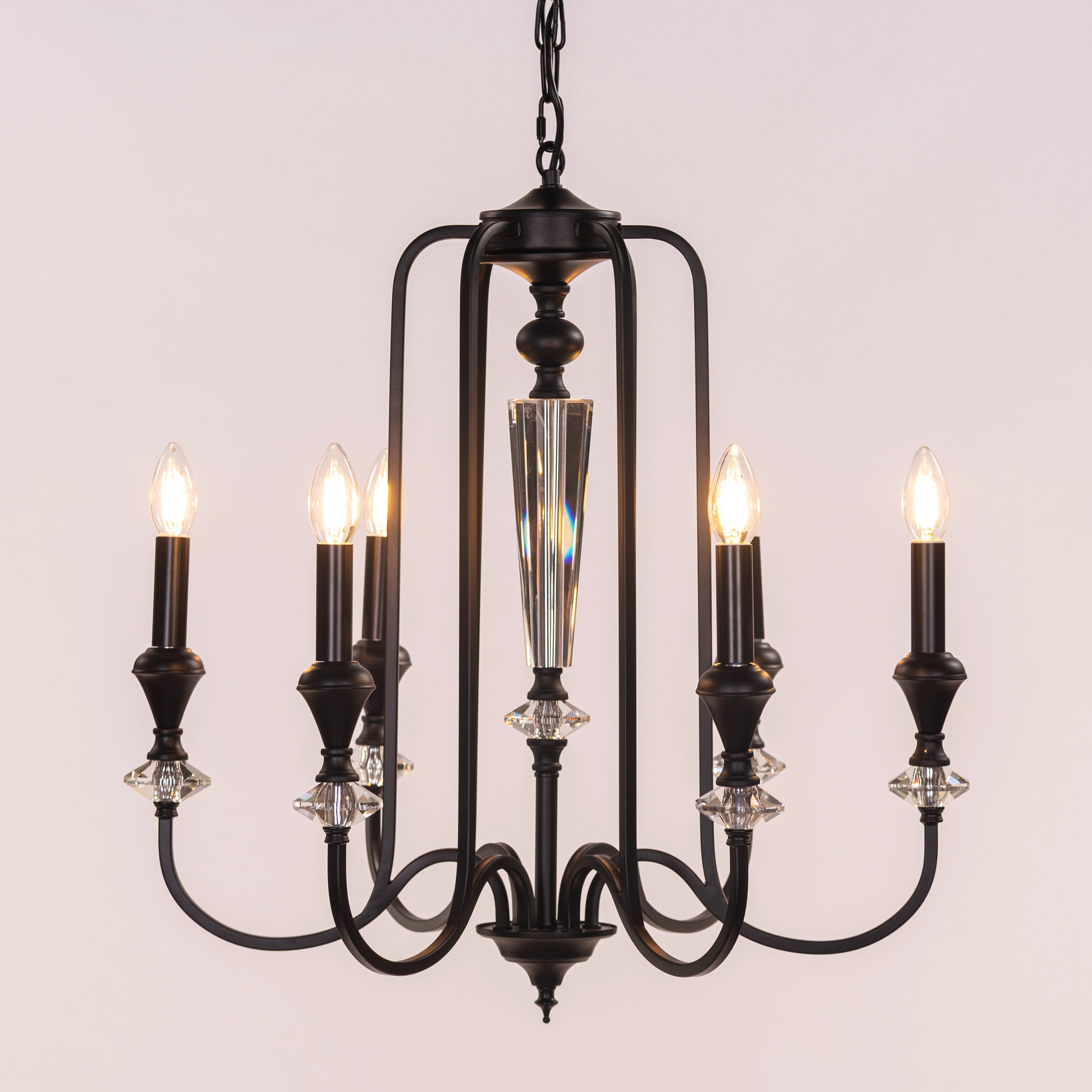 Prone To Cling (Black) Crystal Chandelier