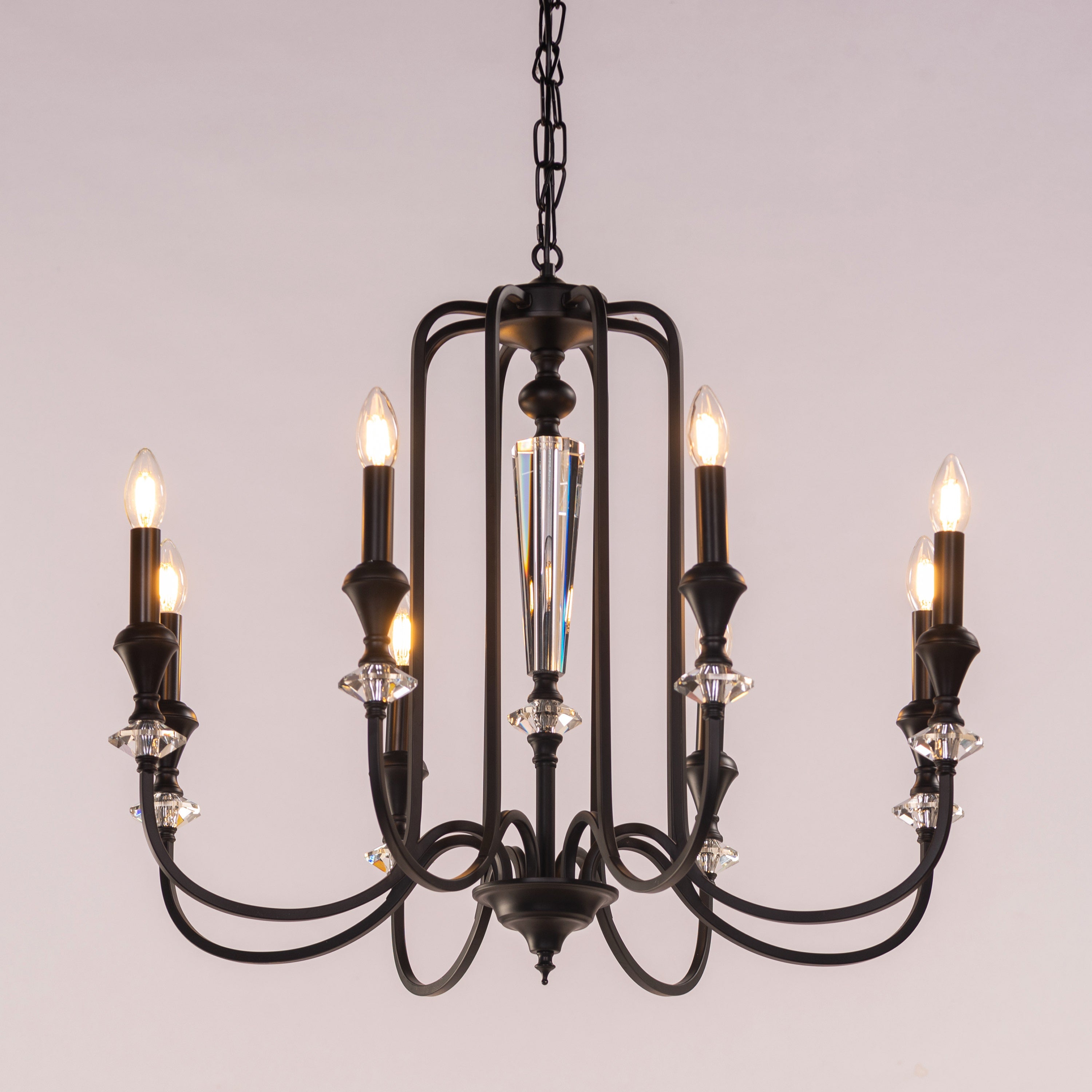 Prone To Cling Petite (Large, Black) Crystal Chandelier