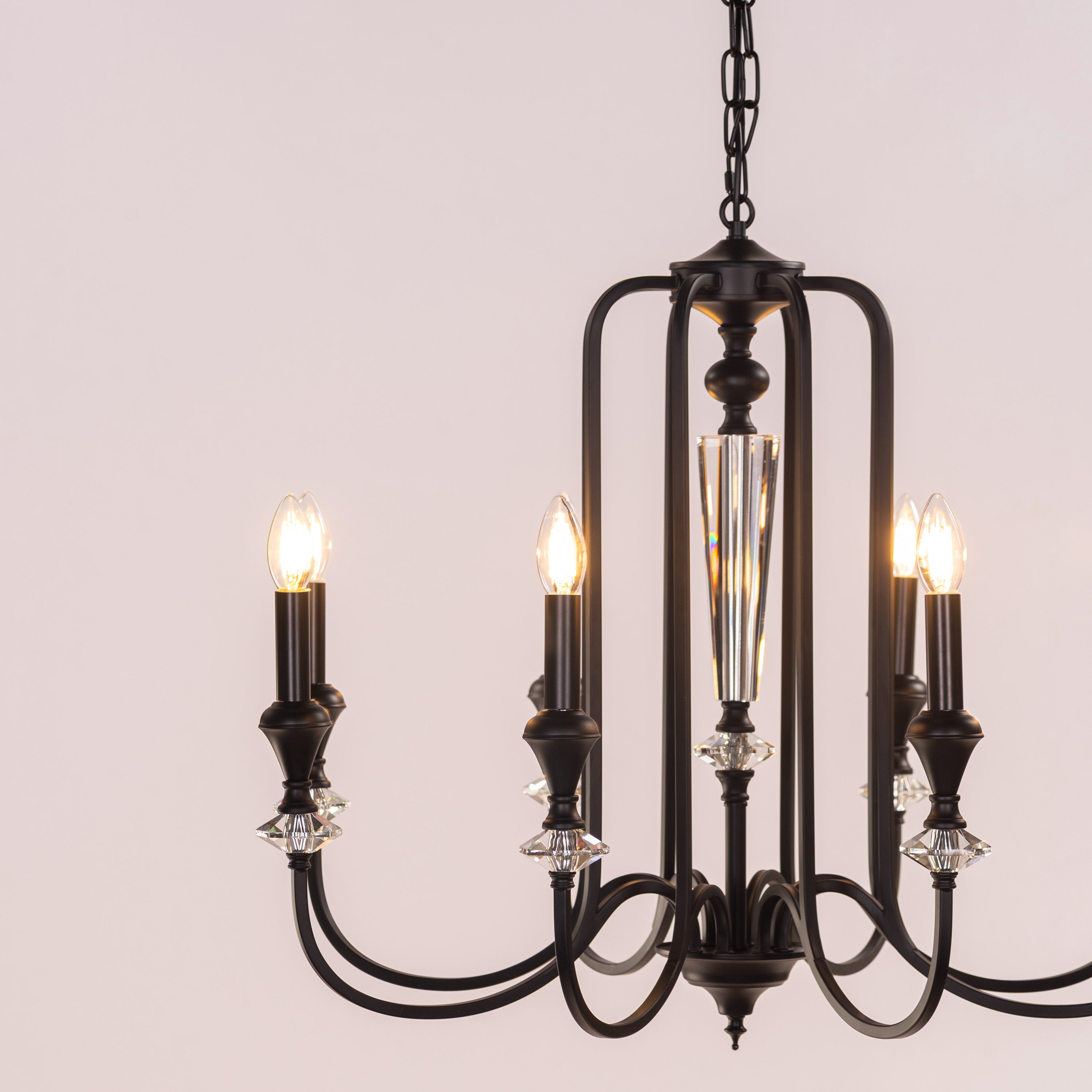 Prone To Cling Petite (Large, Black) Crystal Chandelier