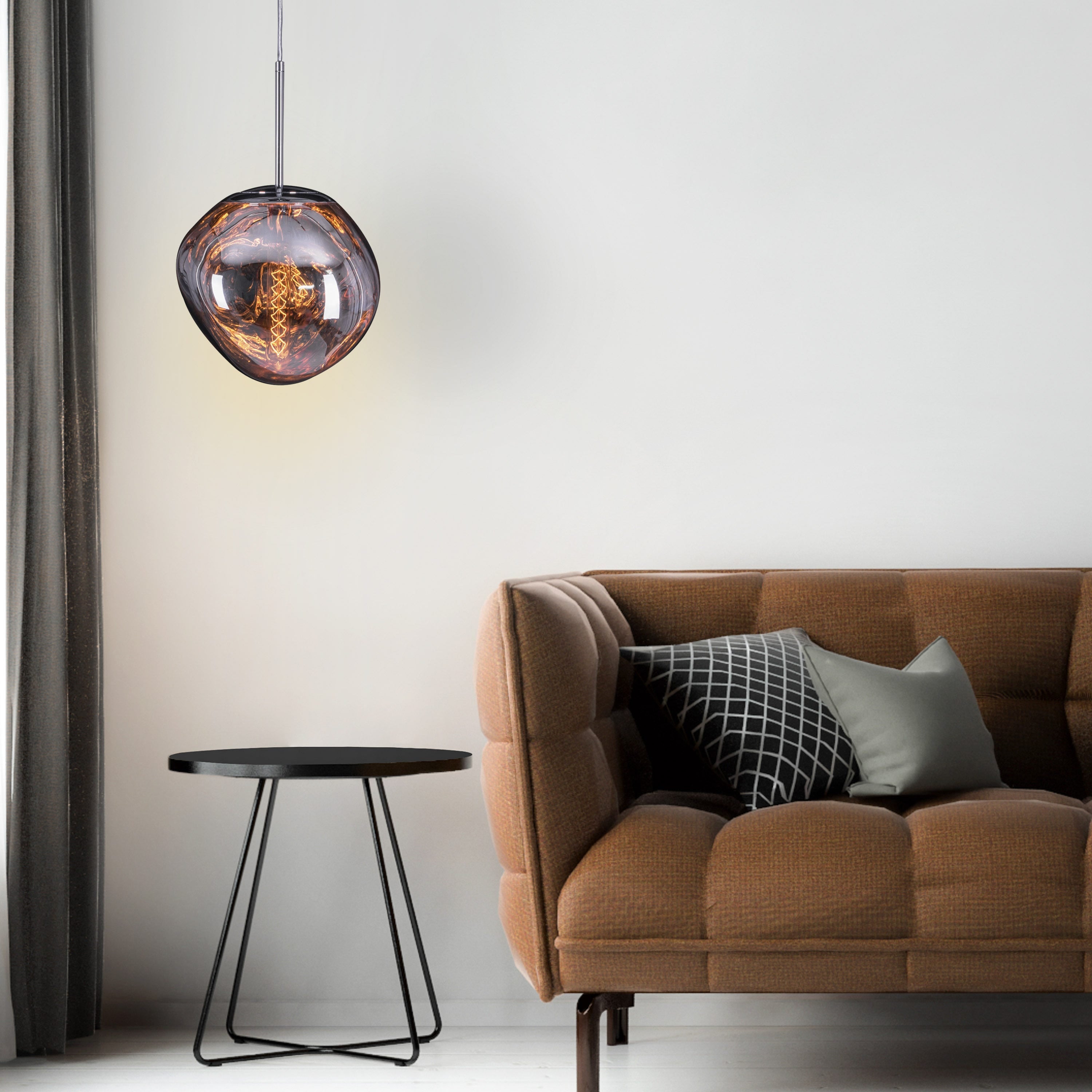 Ongoing Love (Small, Chrome, Smokey Grey) Glass Pendant Light