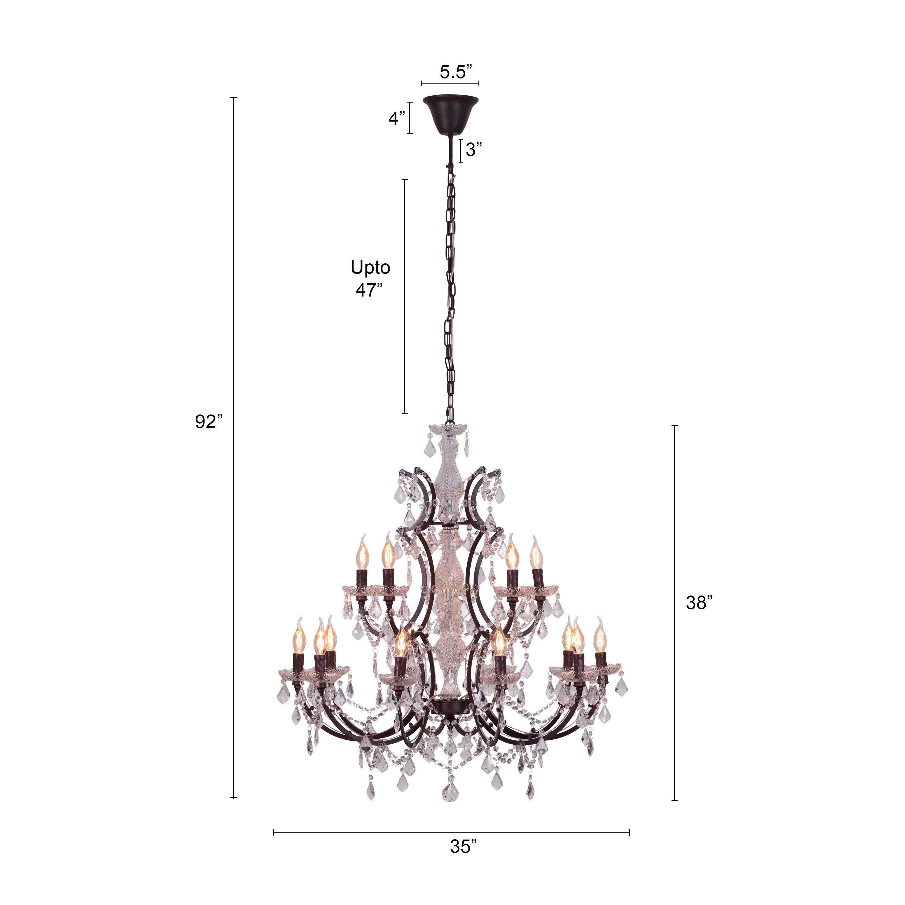 French Restoration (Large, Antique Rust) Crystal Chandelier