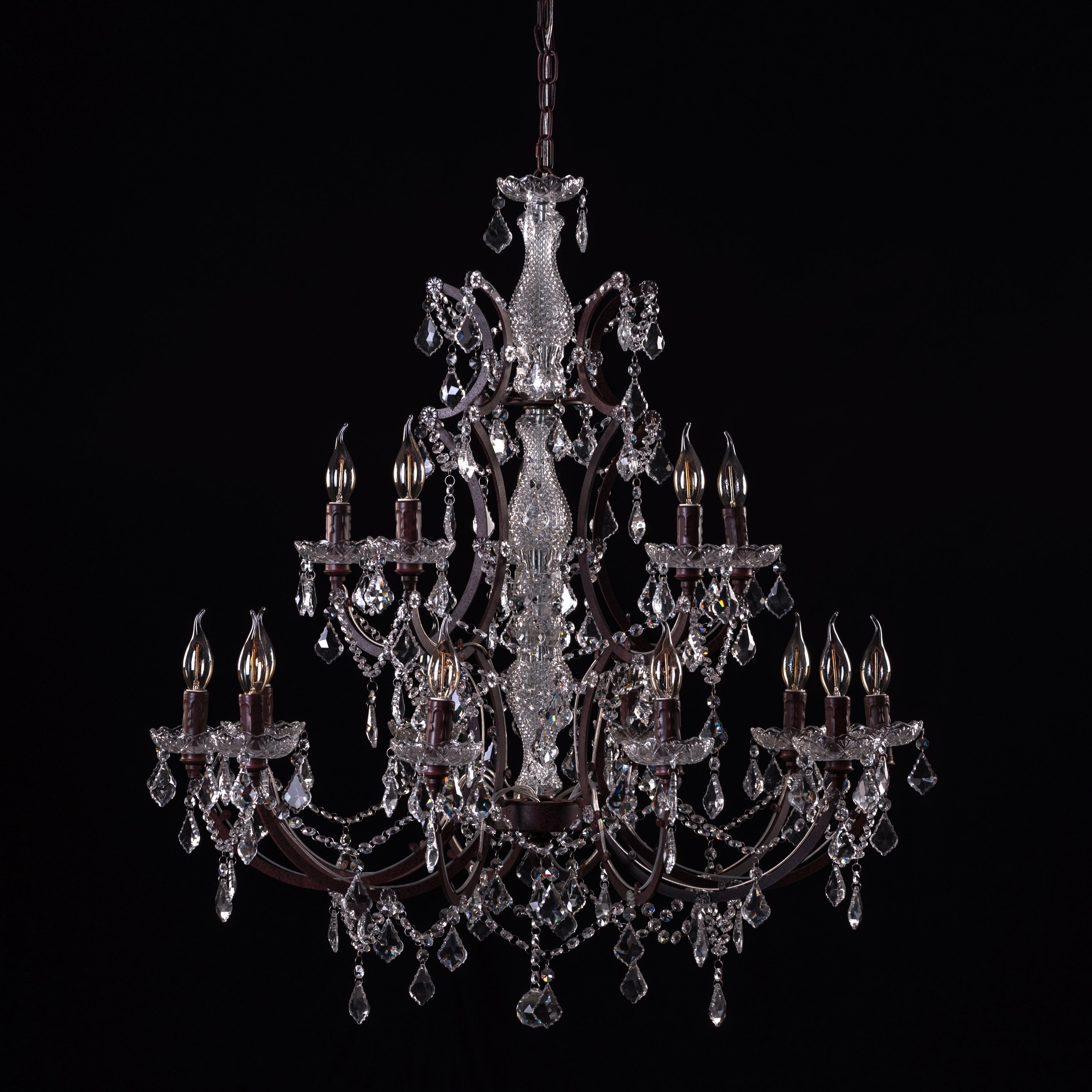 French Restoration (Large, Antique Rust) Crystal Chandelier