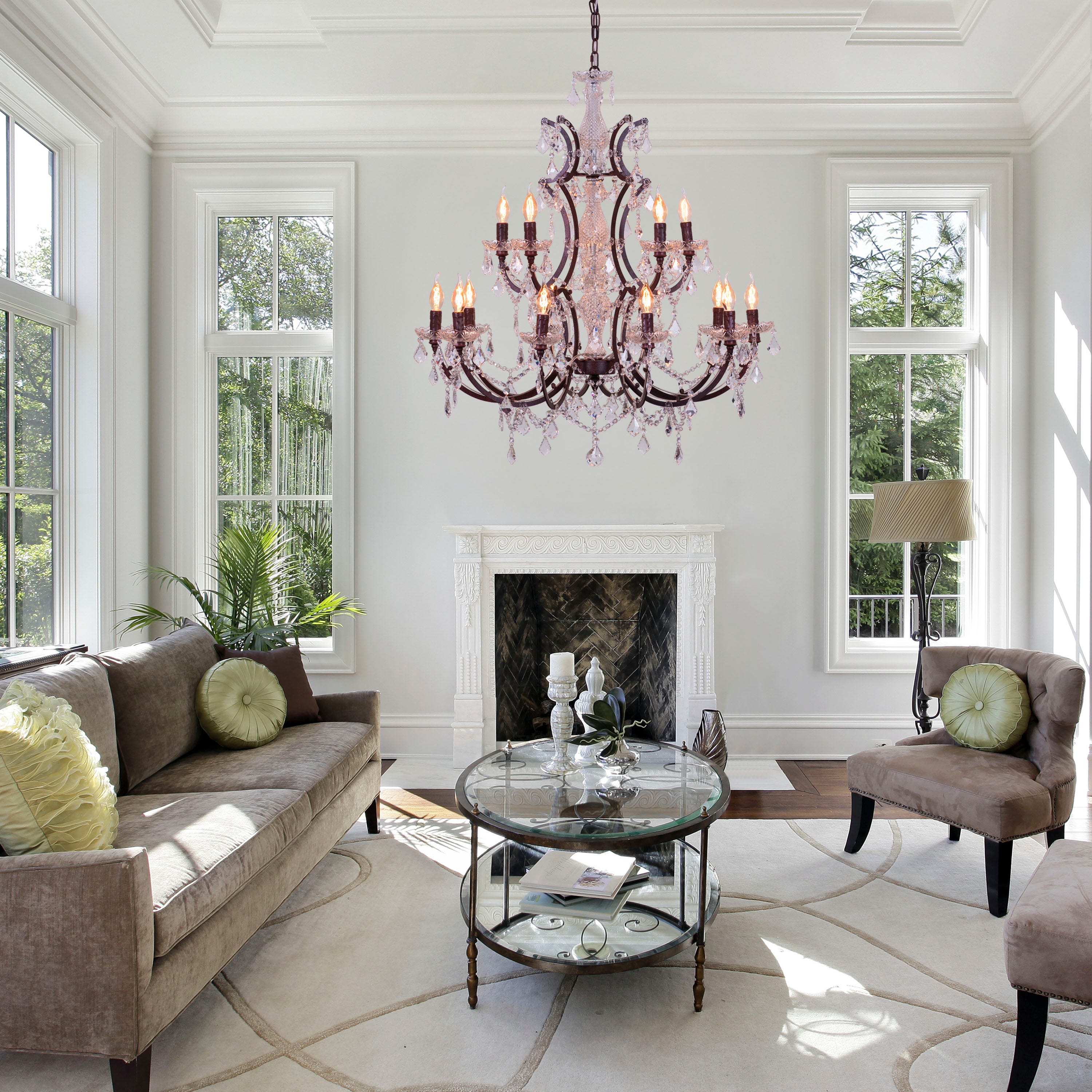 French Restoration (Large, Antique Rust) Crystal Chandelier