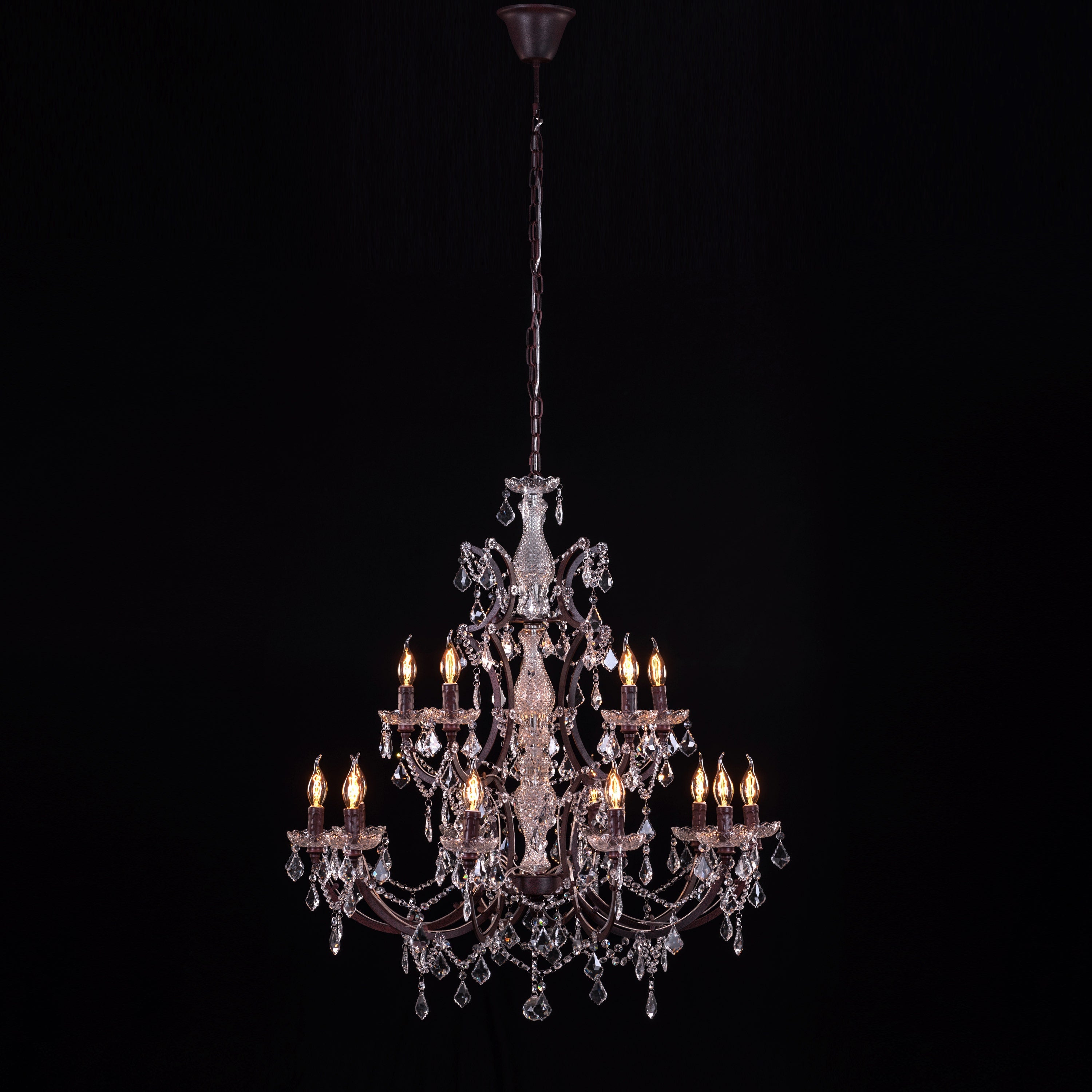 French Restoration (Large, Antique Rust) Crystal Chandelier