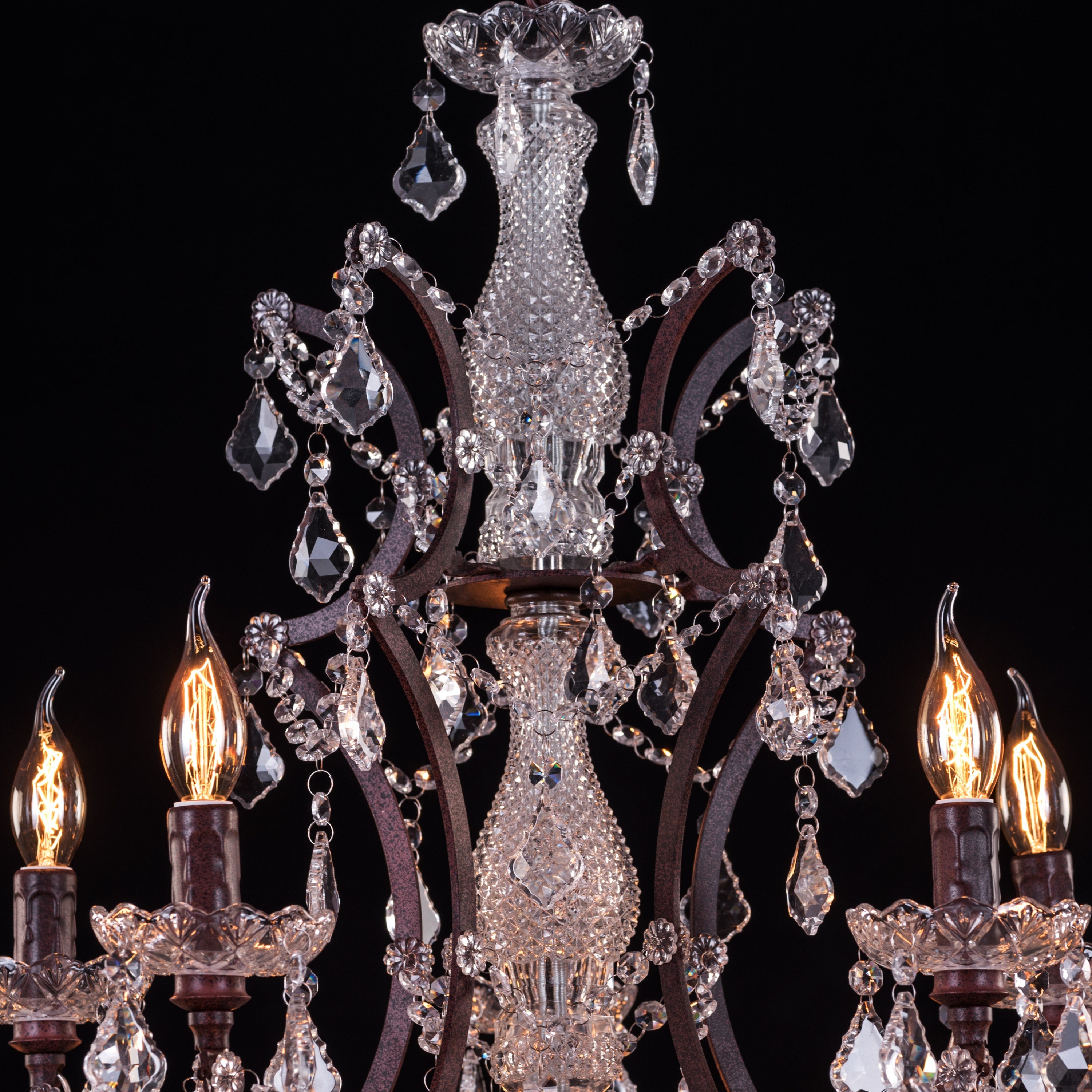 French Restoration (Large, Antique Rust) Crystal Chandelier