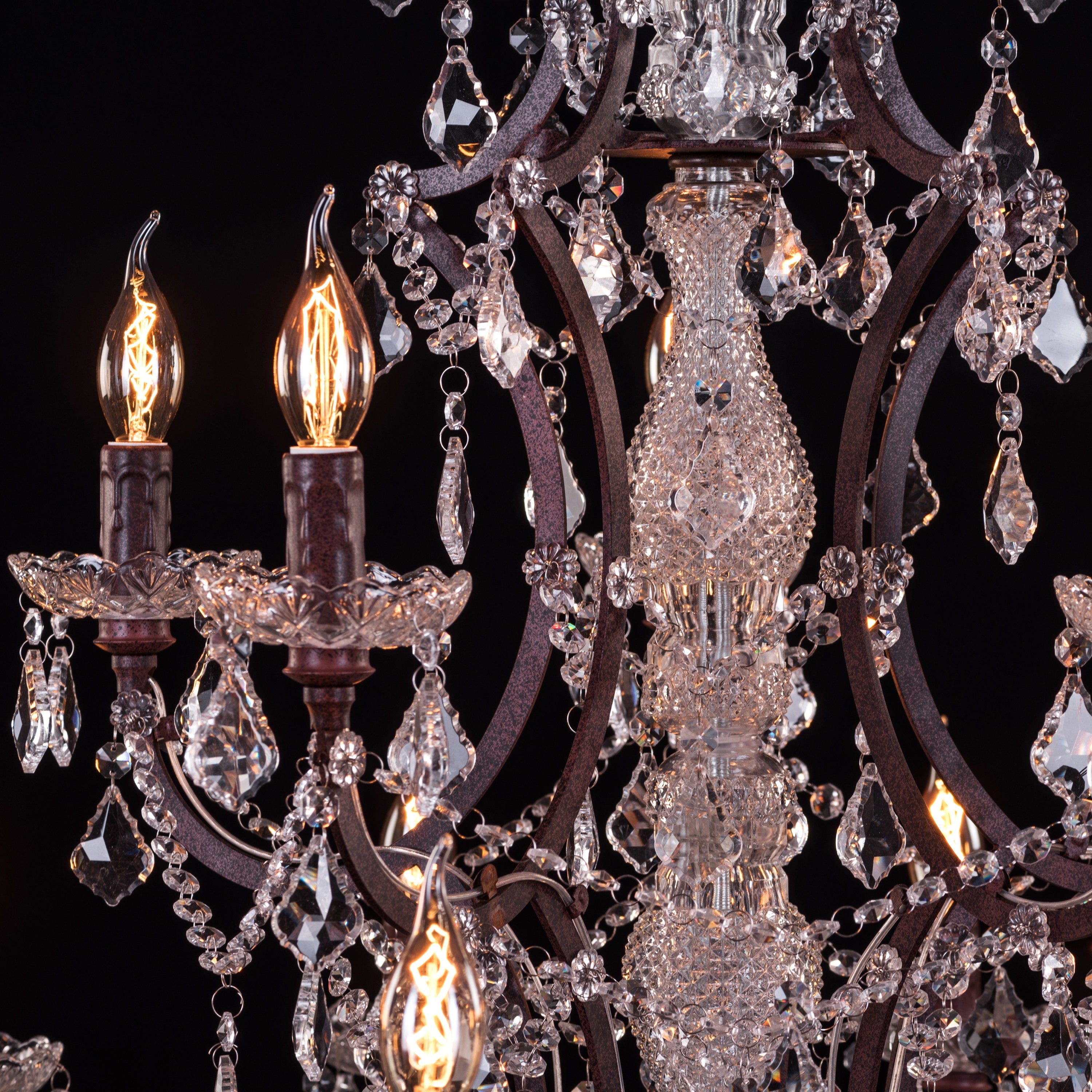 French Restoration (Large, Antique Rust) Crystal Chandelier