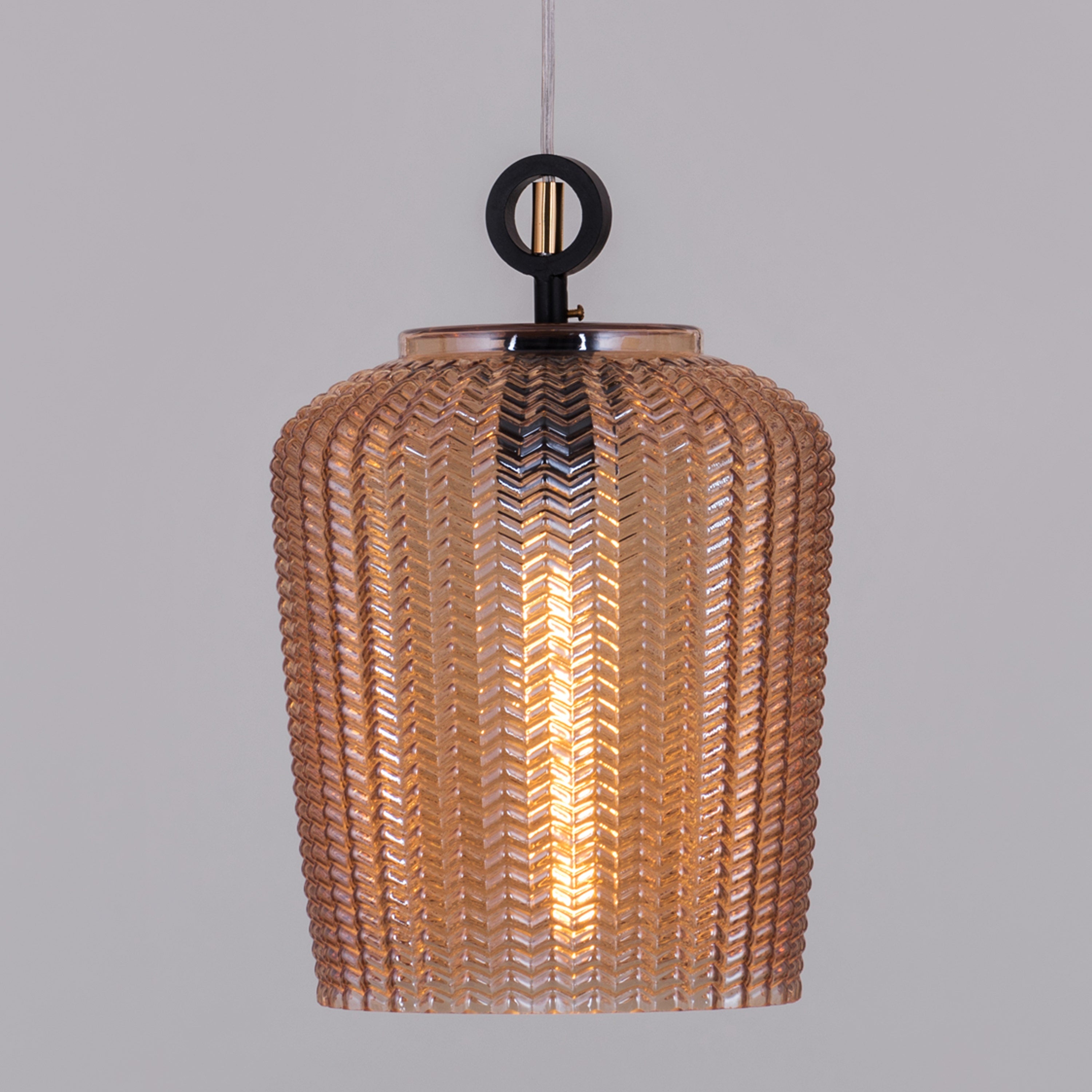 Forget Me Not (Amber) Textured Glass Pendant Light