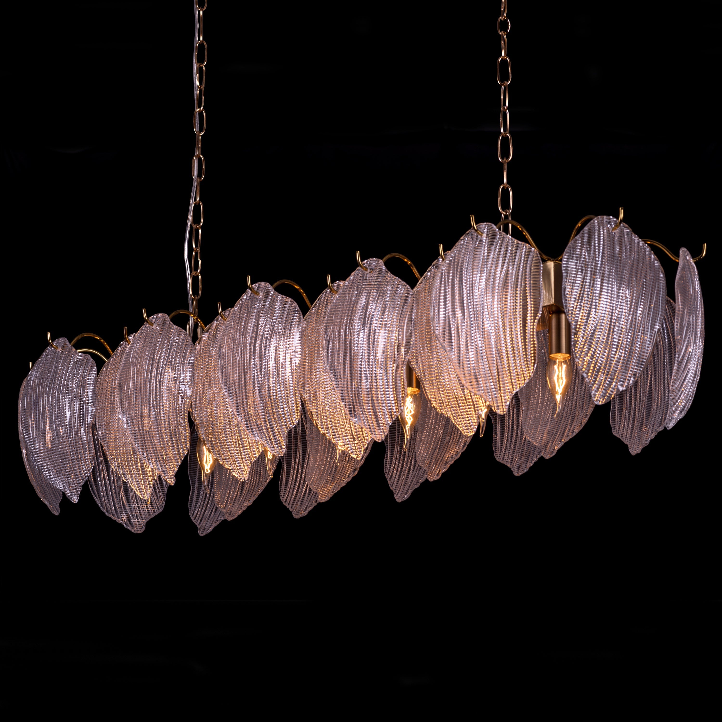 Snow Angel (Large, Gold) Glass Chandelier