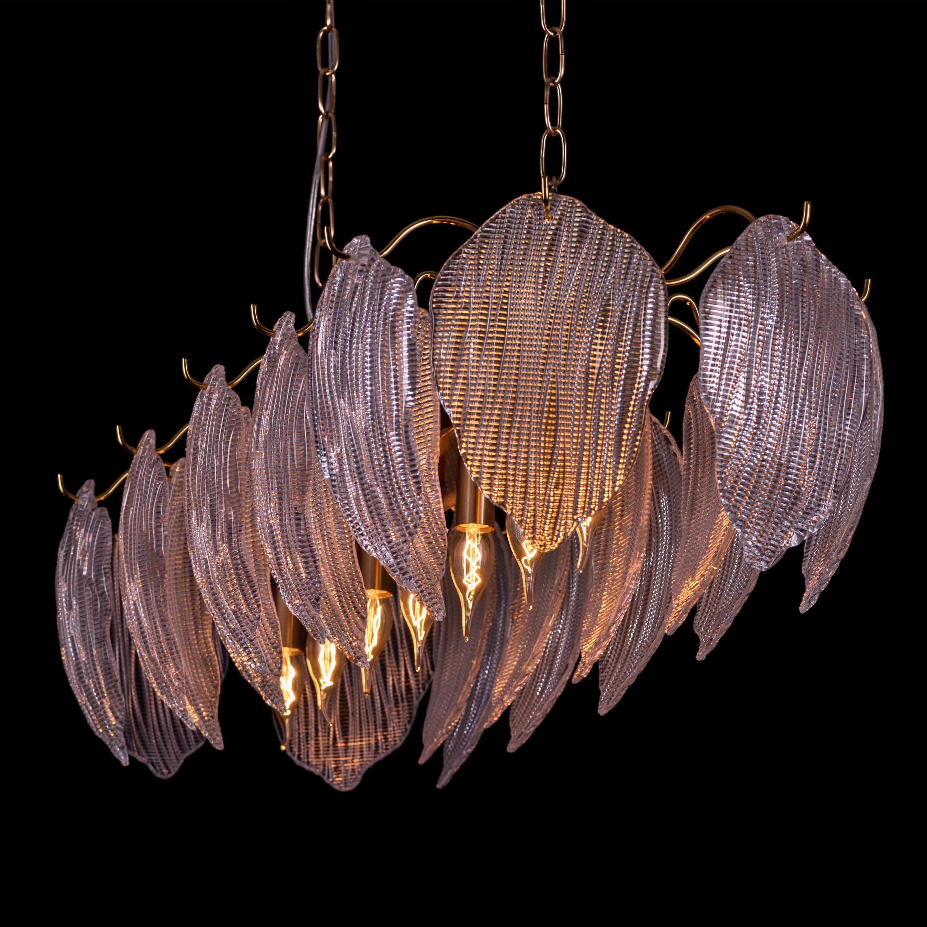 Snow Angel (Large, Gold) Glass Chandelier