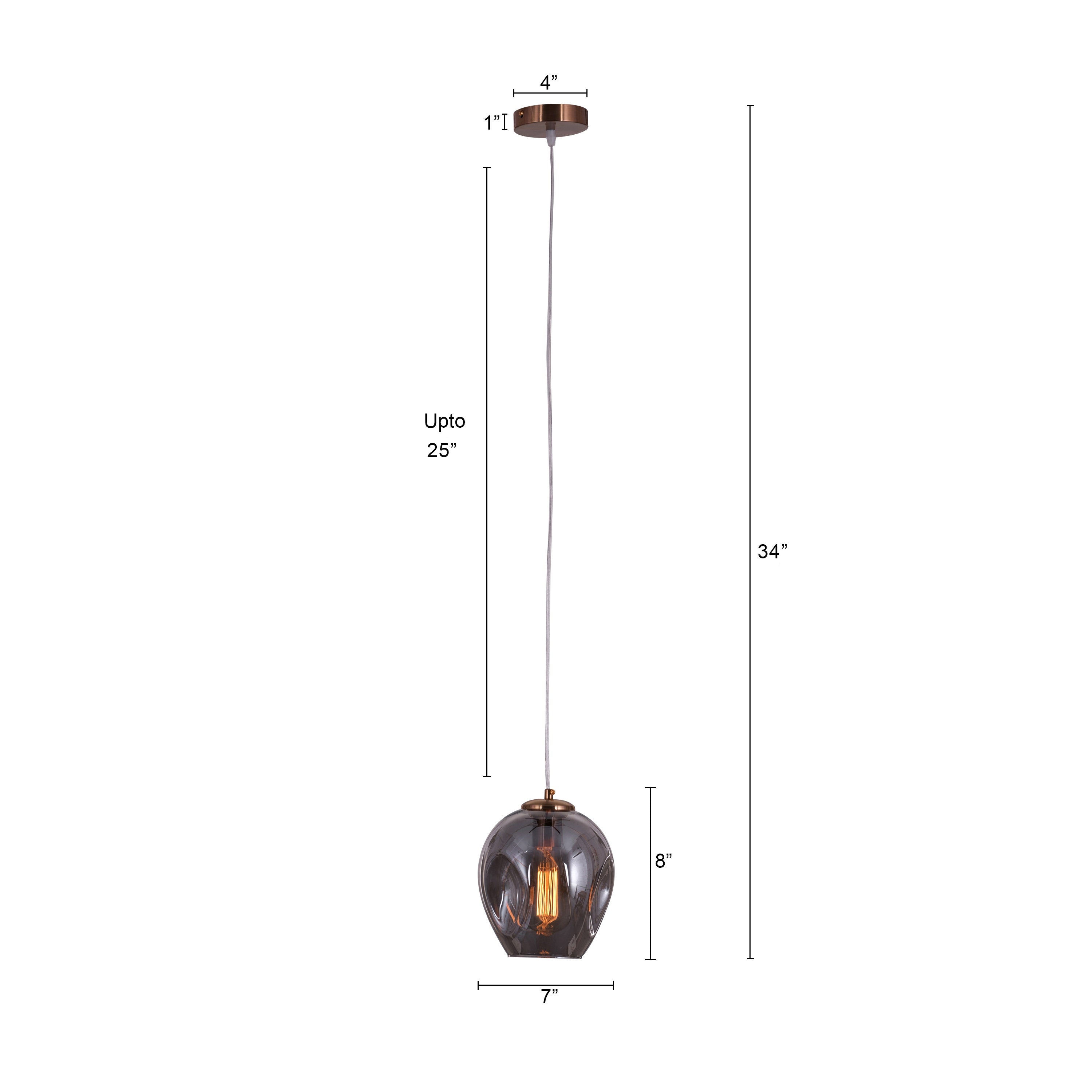 Thousand Stars Single (Smokey Grey) Glass Pendant Light