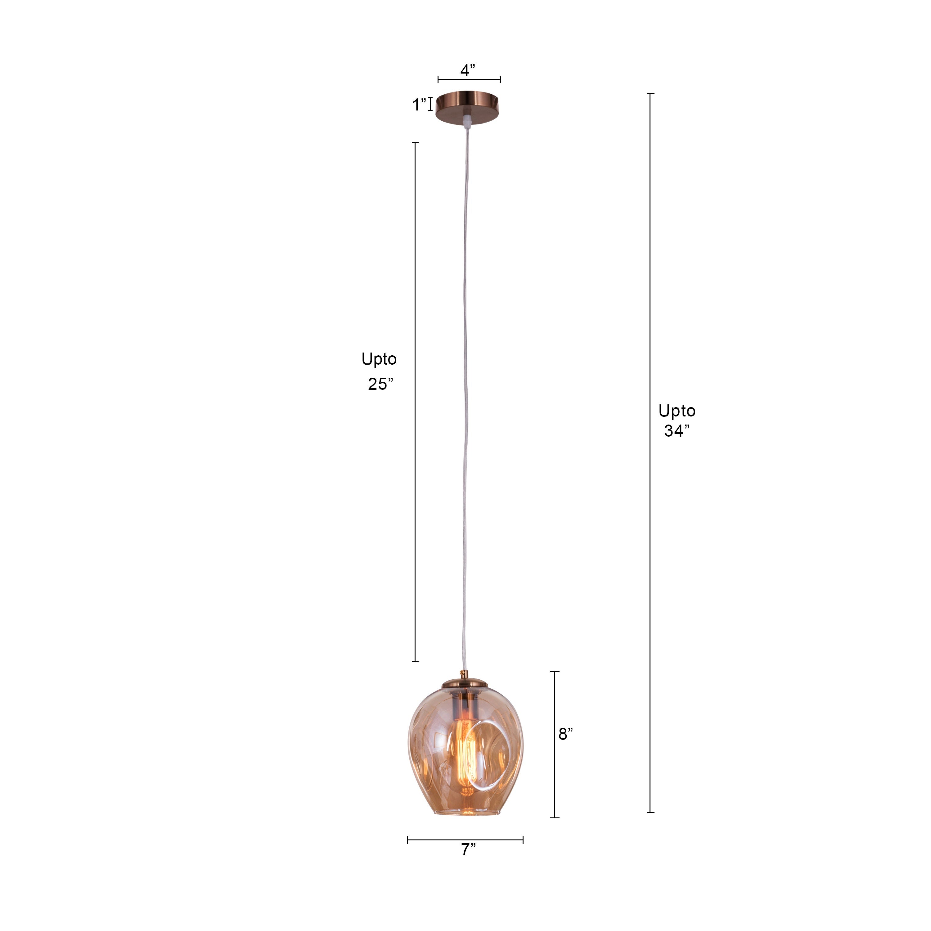 Thousand Stars Single (Amber) Glass Pendant Light