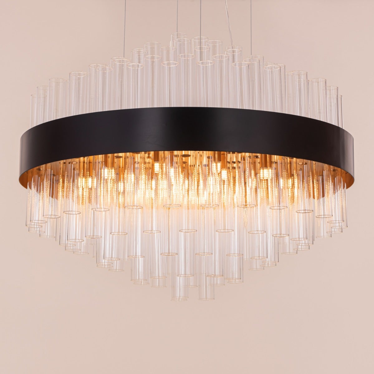 Bells & Whistles (Large, Round, Black) Glass Tube Chandelier