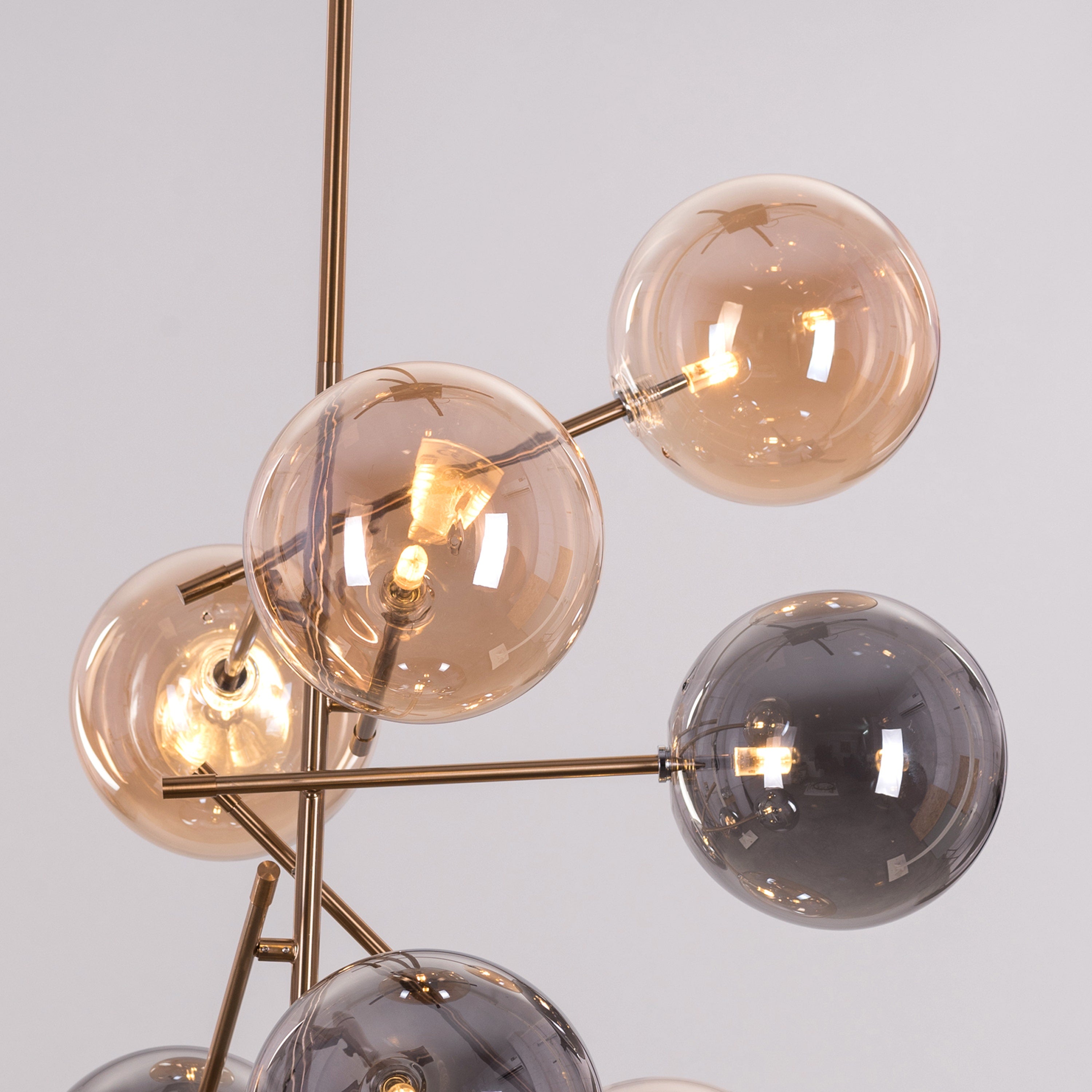 Pied Piper Posh (Large, Amber, Smokey Grey) Glass Chandelier