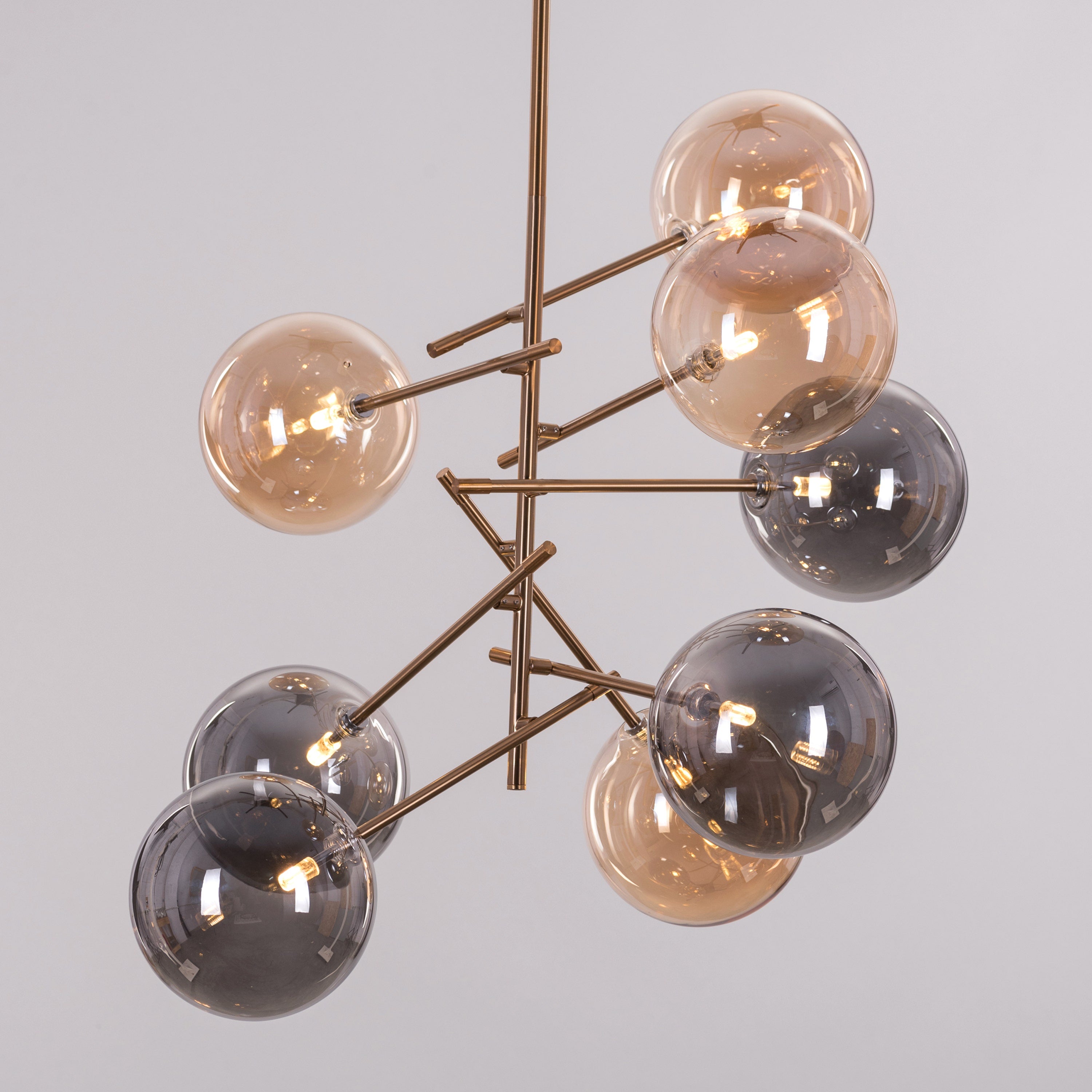 Pied Piper Posh (Large, Amber, Smokey Grey) Glass Chandelier