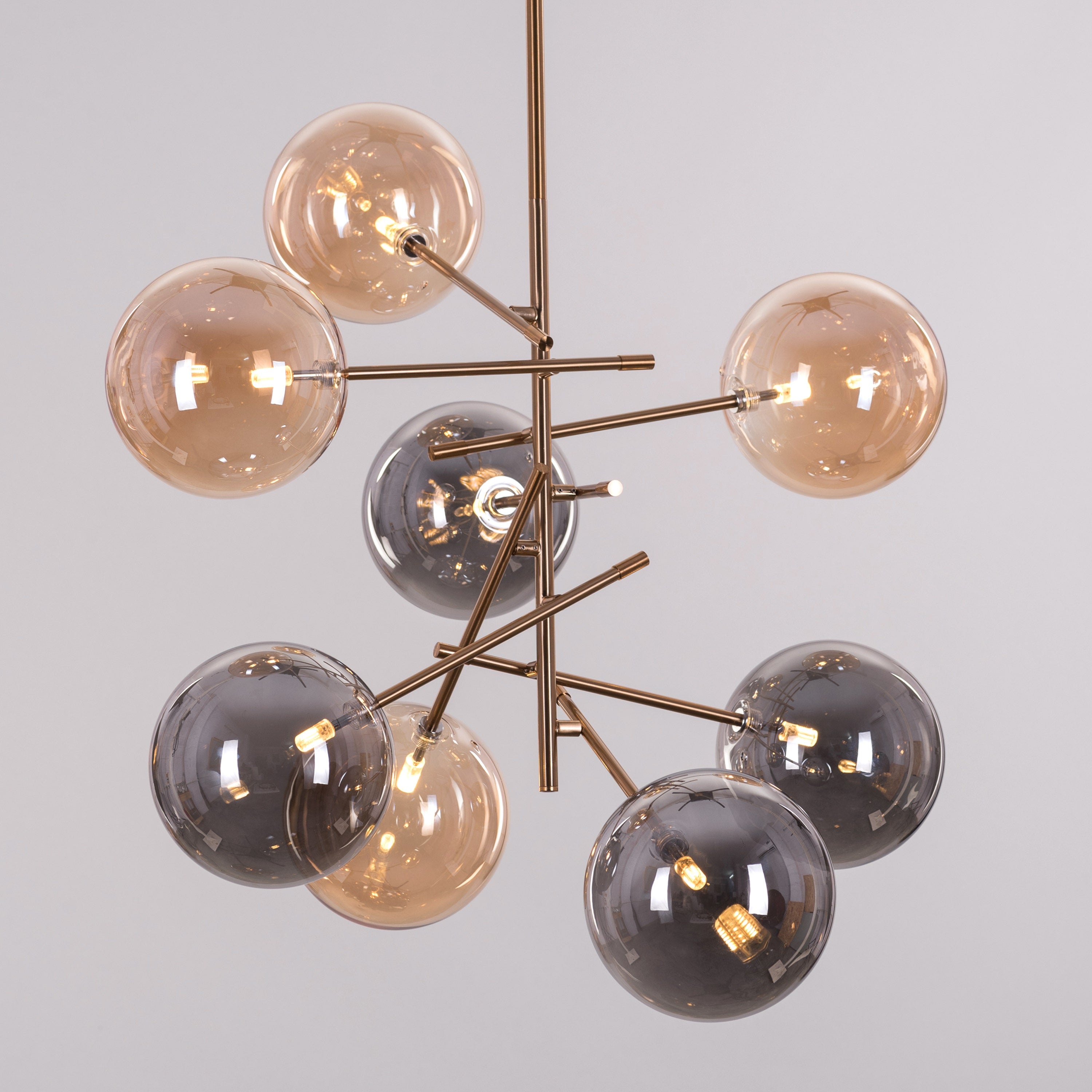 Pied Piper Posh (Large, Amber, Smokey Grey) Glass Chandelier