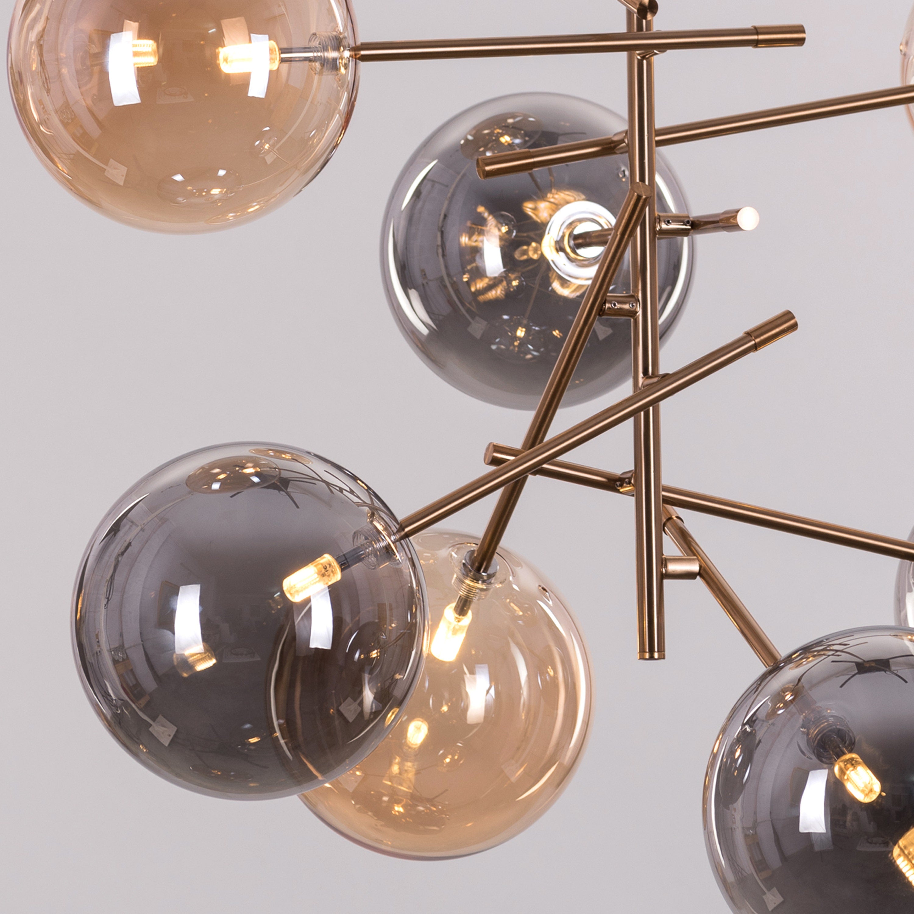 Pied Piper Posh (Large, Amber, Smokey Grey) Glass Chandelier