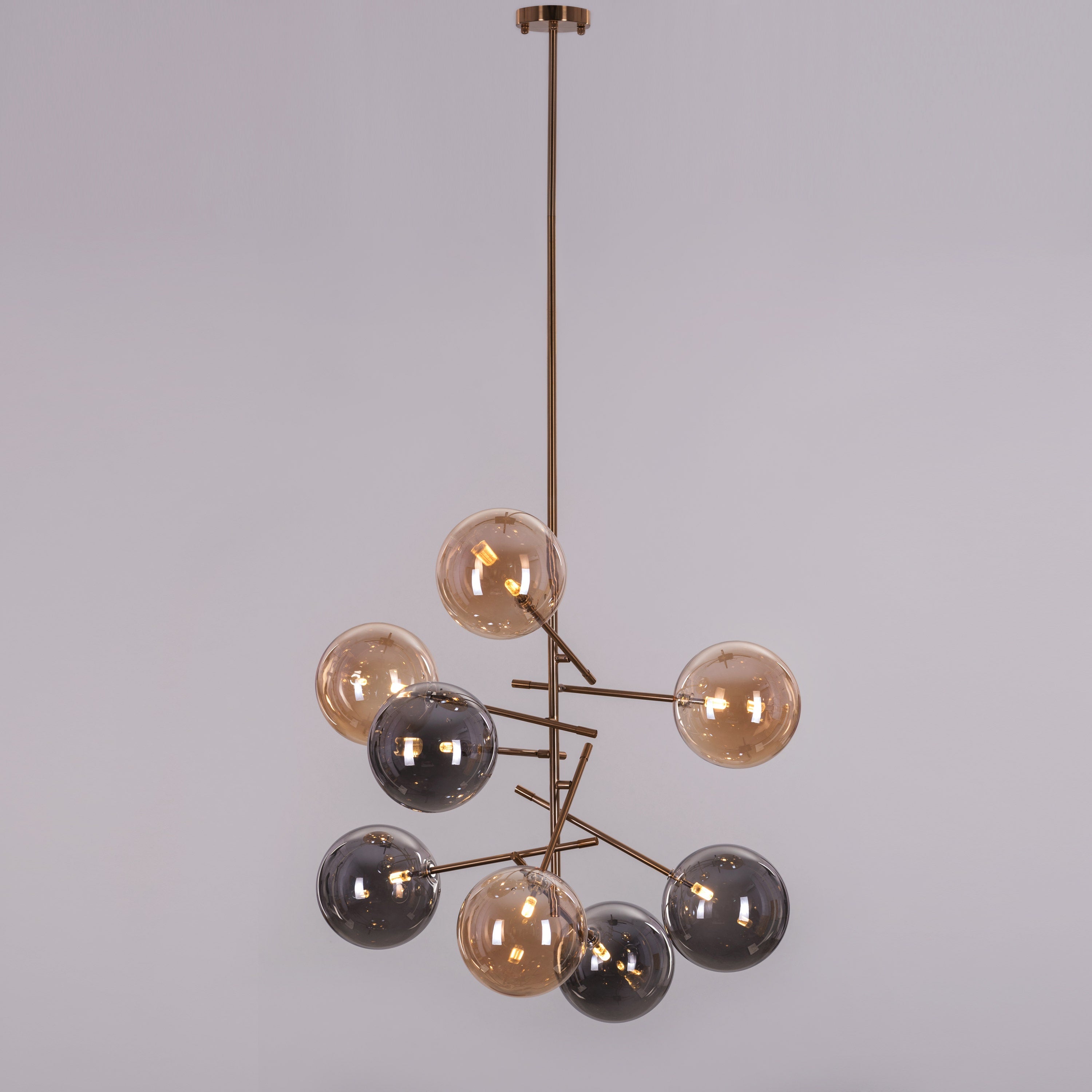Pied Piper Posh (Large, Amber, Smokey Grey) Glass Chandelier